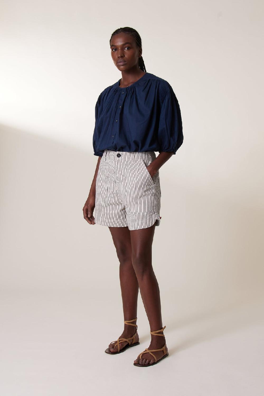 leon & harper Short Alfonsa Strp Ecru