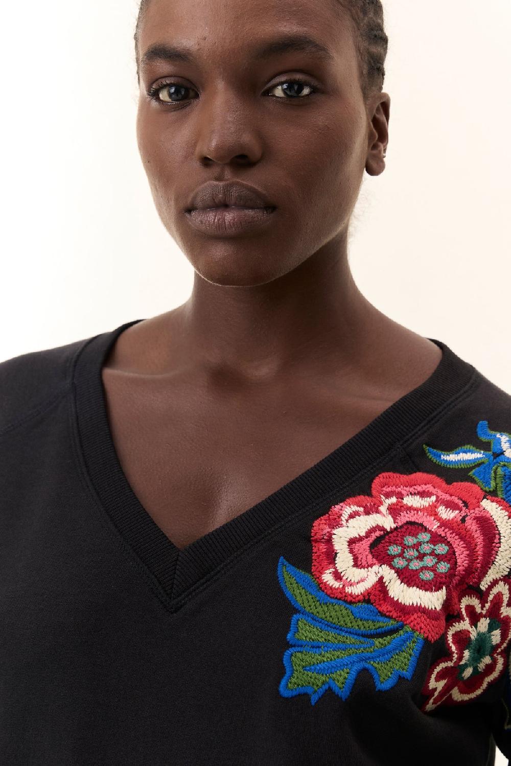 Leon & Harper Sweat Shavi Flowers Carbone