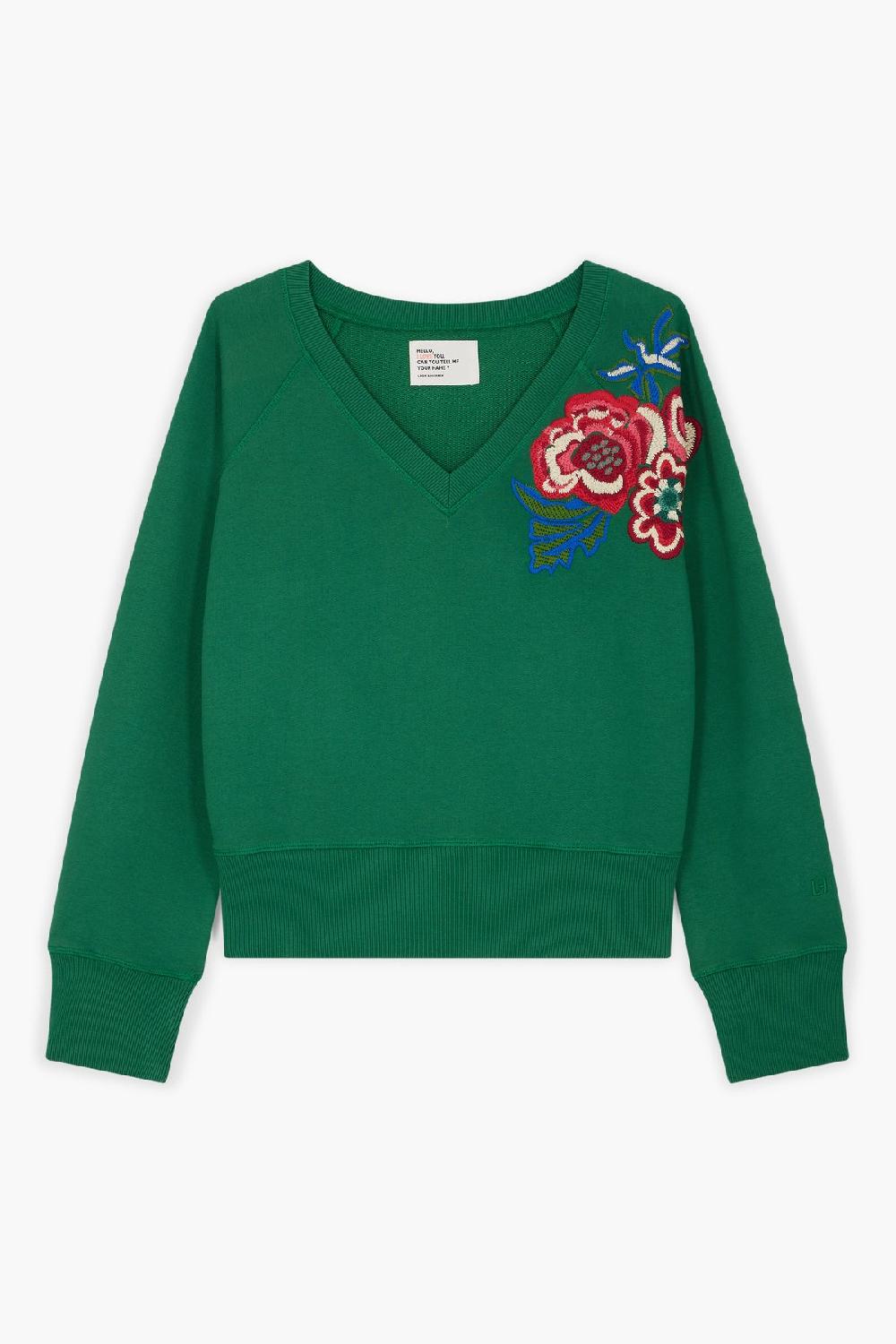 Leon & Harper Sweat Shavi Flowers Green
