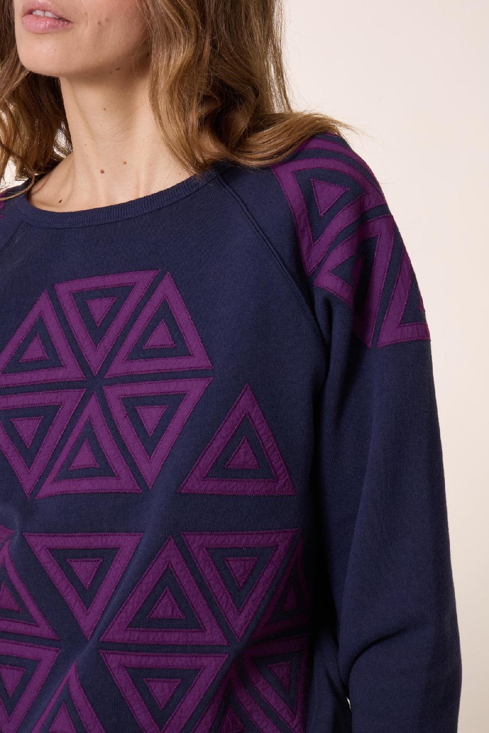 Leon & Harper Sweat Shine Triangle Navy