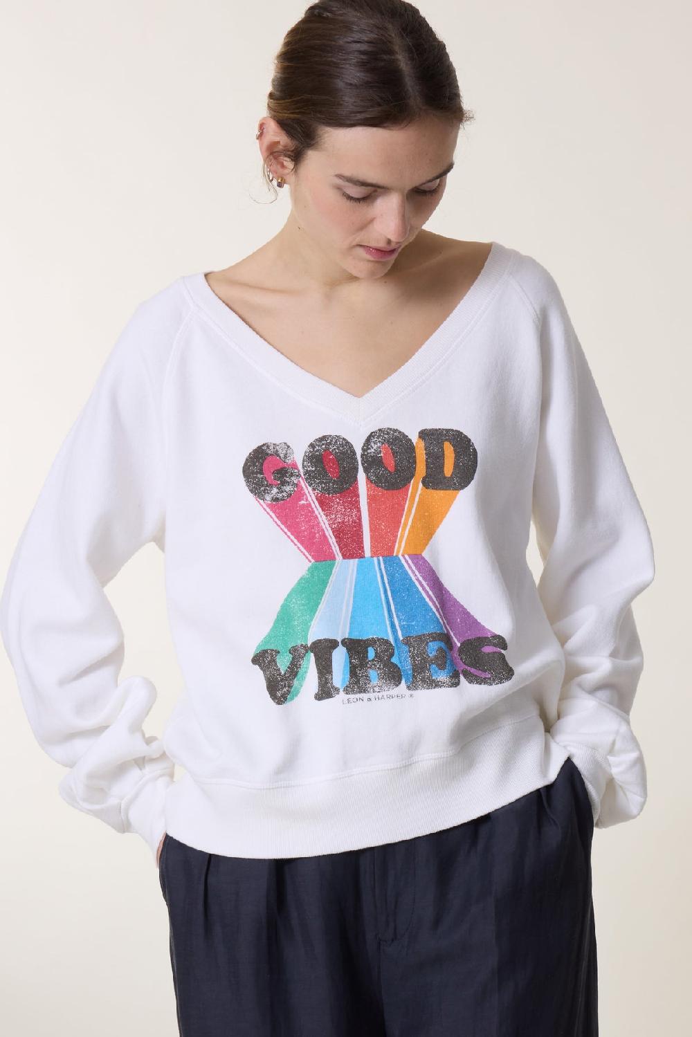 leon & harper Sweat Shiva Vibes White