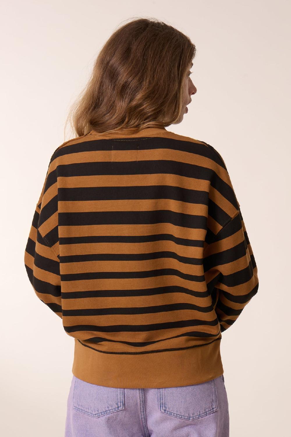 Leon & Harper Sweat Siena Stripe Camel