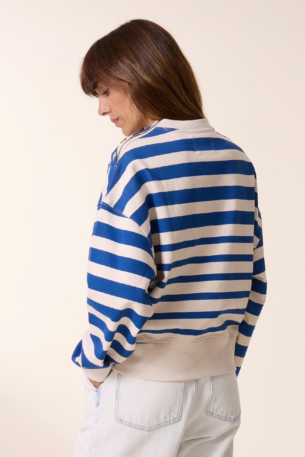 Leon & Harper Sweat Siena Stripe Off White