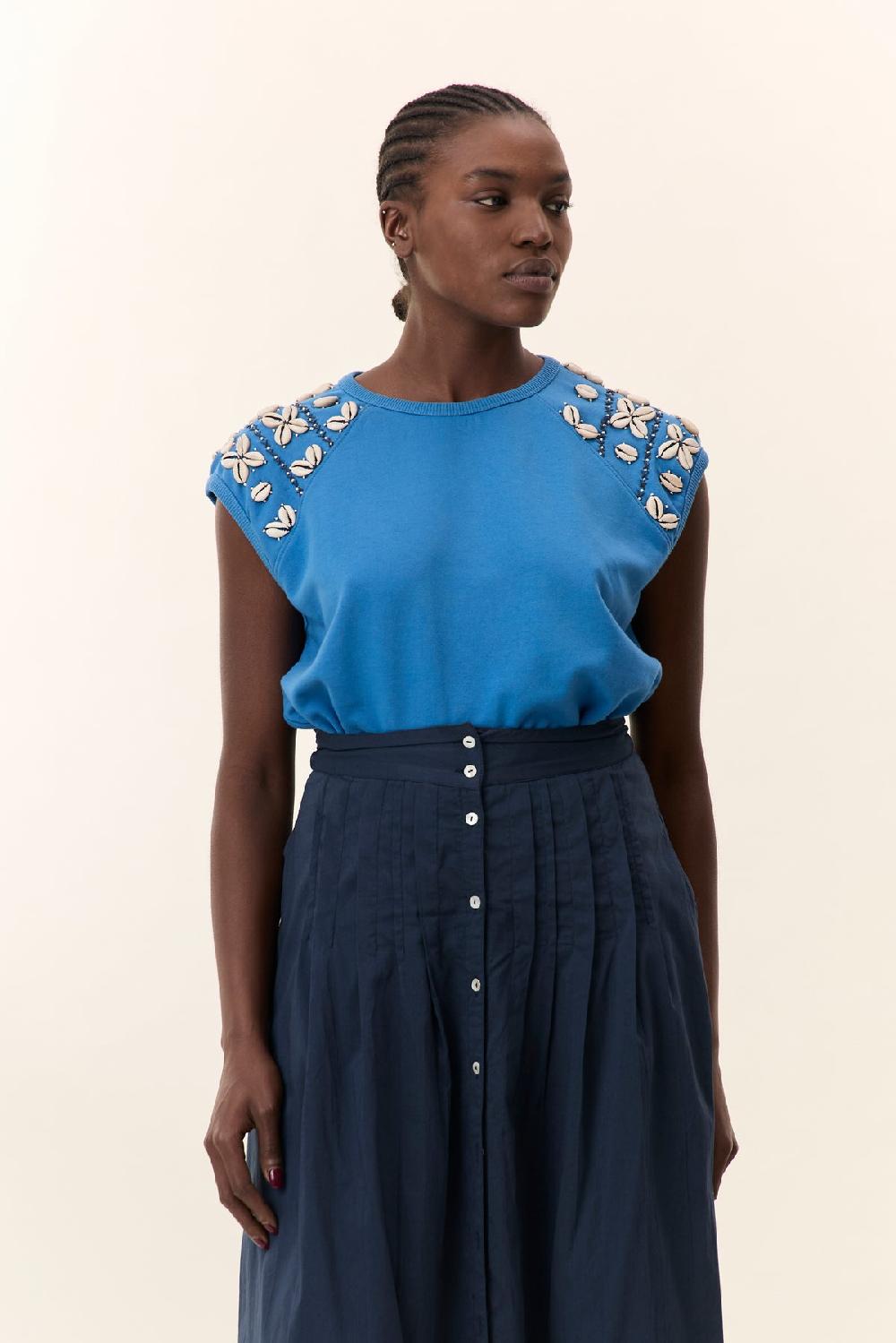 Leon & Harper Sweat Sirop Shell Azur