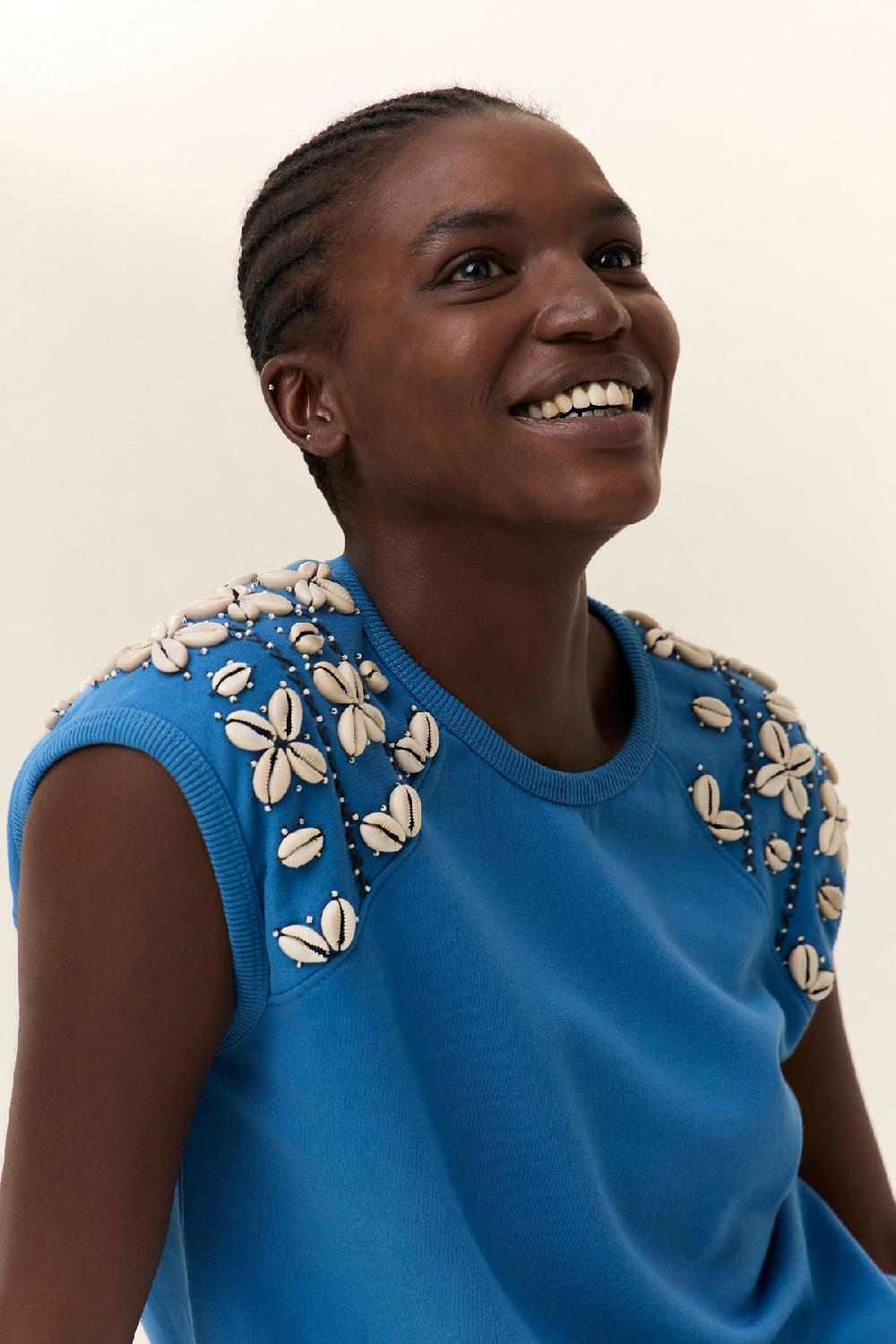 Leon & Harper Sweat Sirop Shell Azur