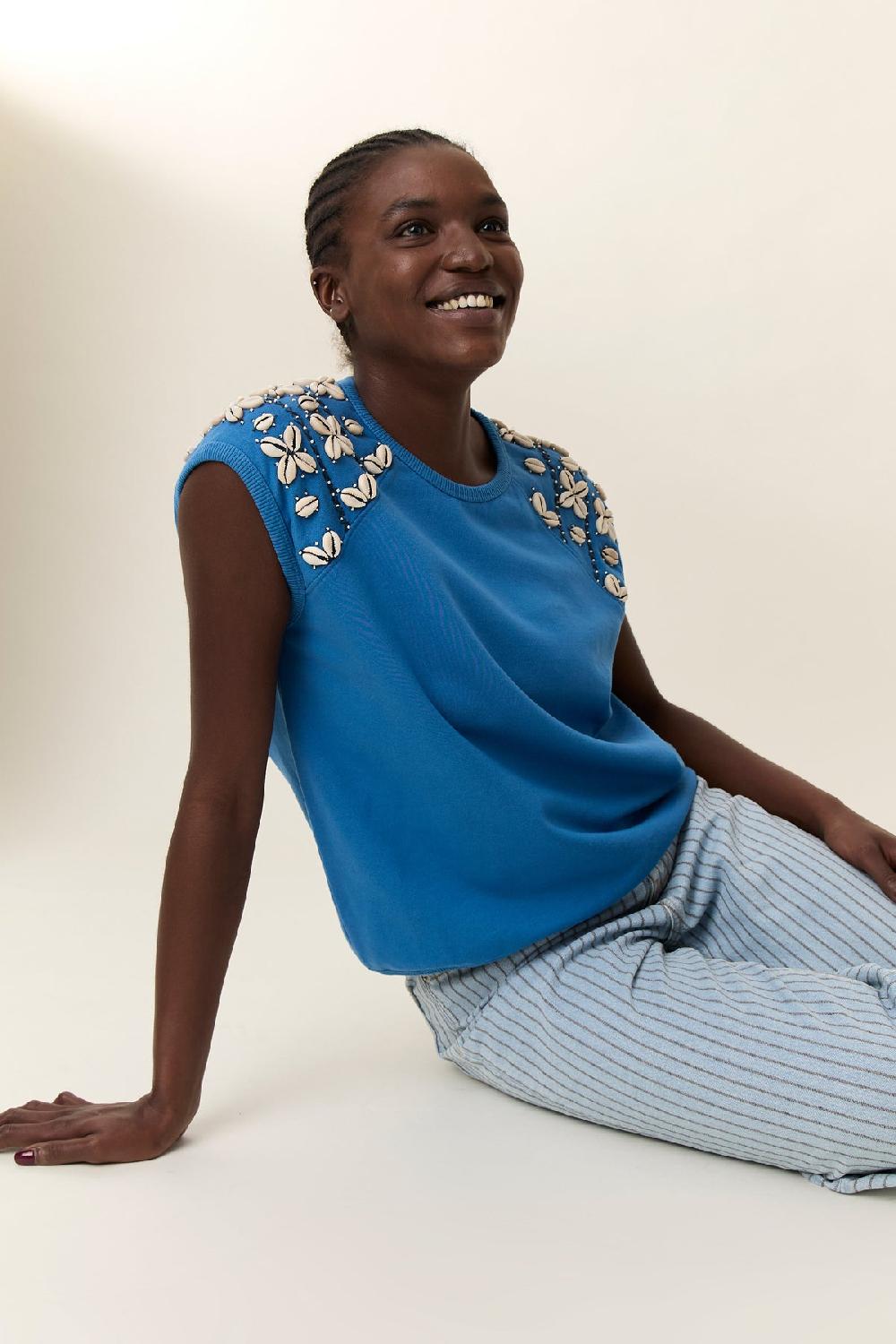 leon & harper Sweat Sirop Shell Azur