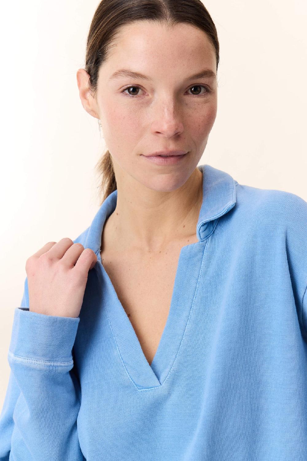 Leon & Harper Sweat Sully Plain Blue