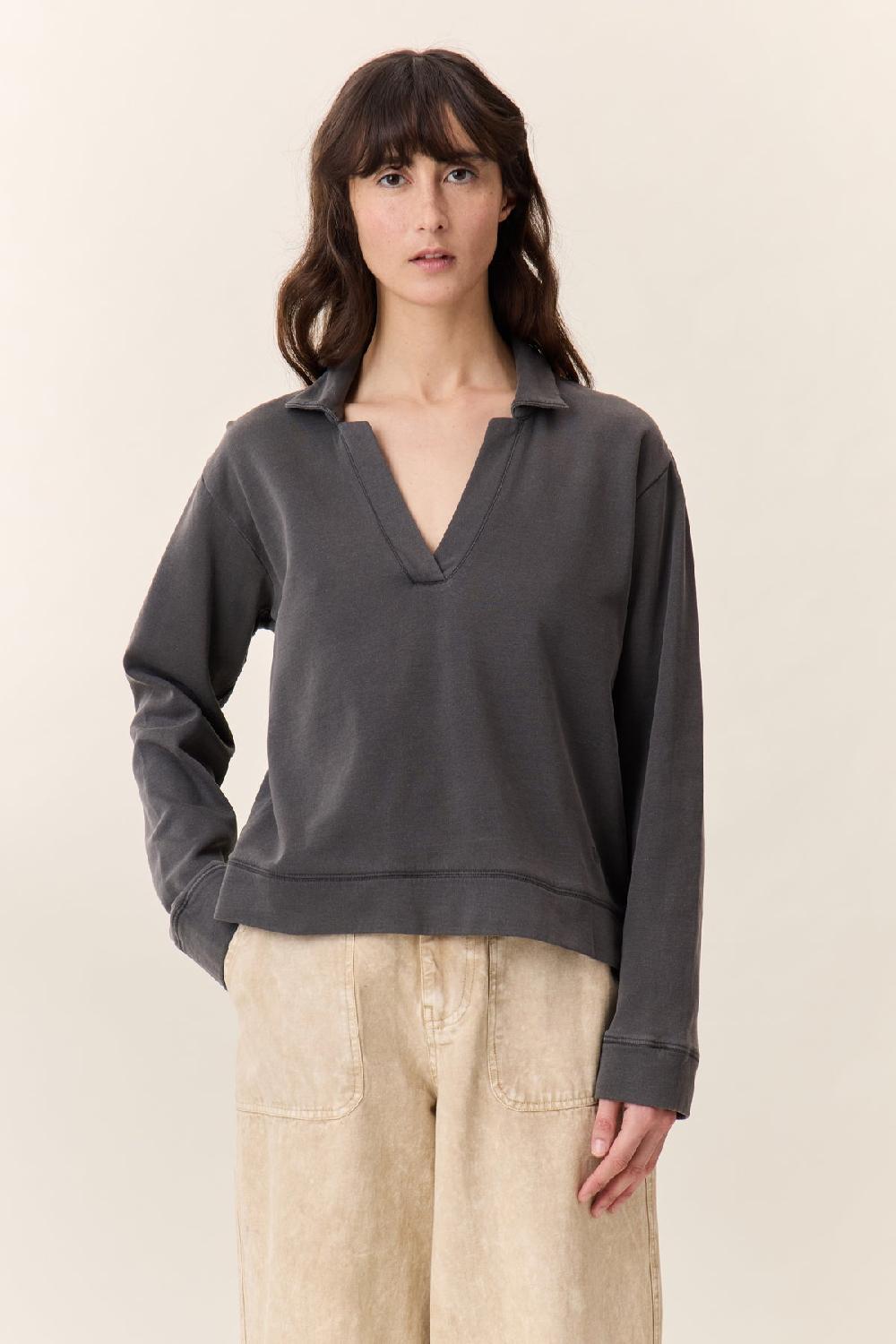 leon & harper Sweat Sully Plain Carbone