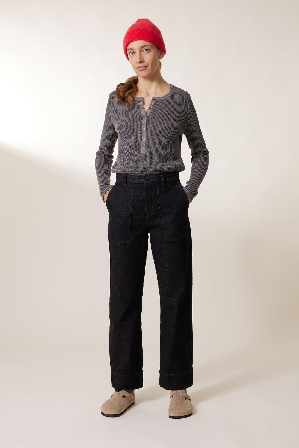 Leon & Harper T Shirt Thaisse PLN Carbone