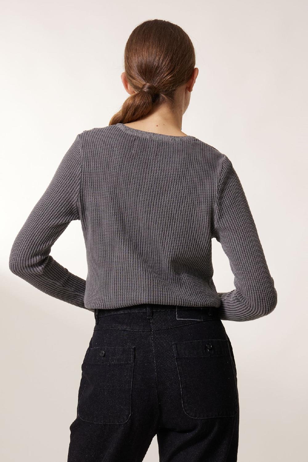 Leon & Harper T Shirt Thaisse PLN Carbone