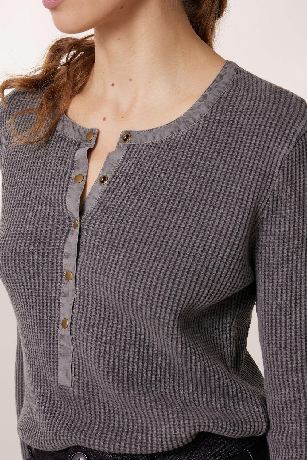 Leon & Harper T Shirt Thaisse PLN Carbone