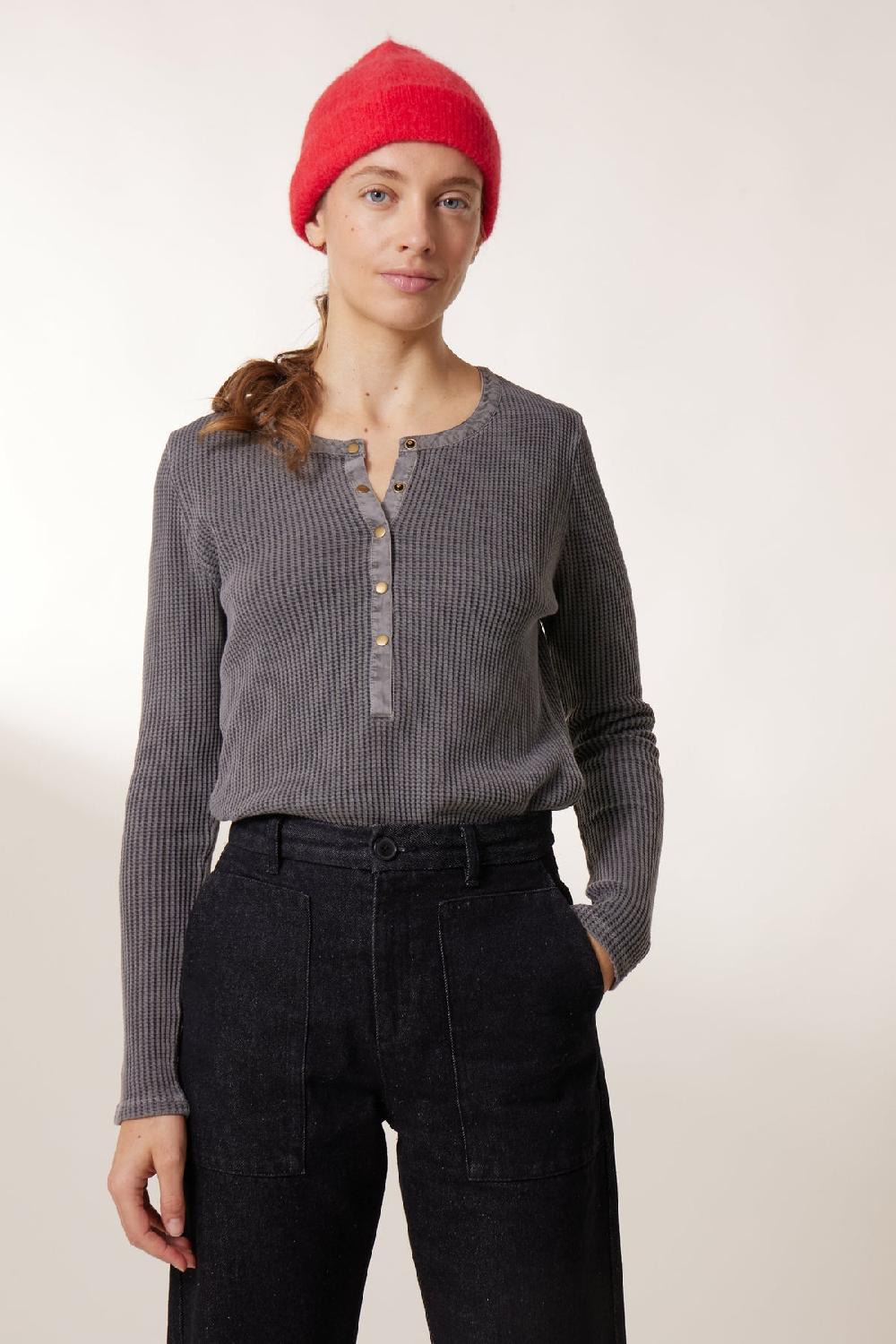 leon & harper T shirt Thaisse PLN Carbone