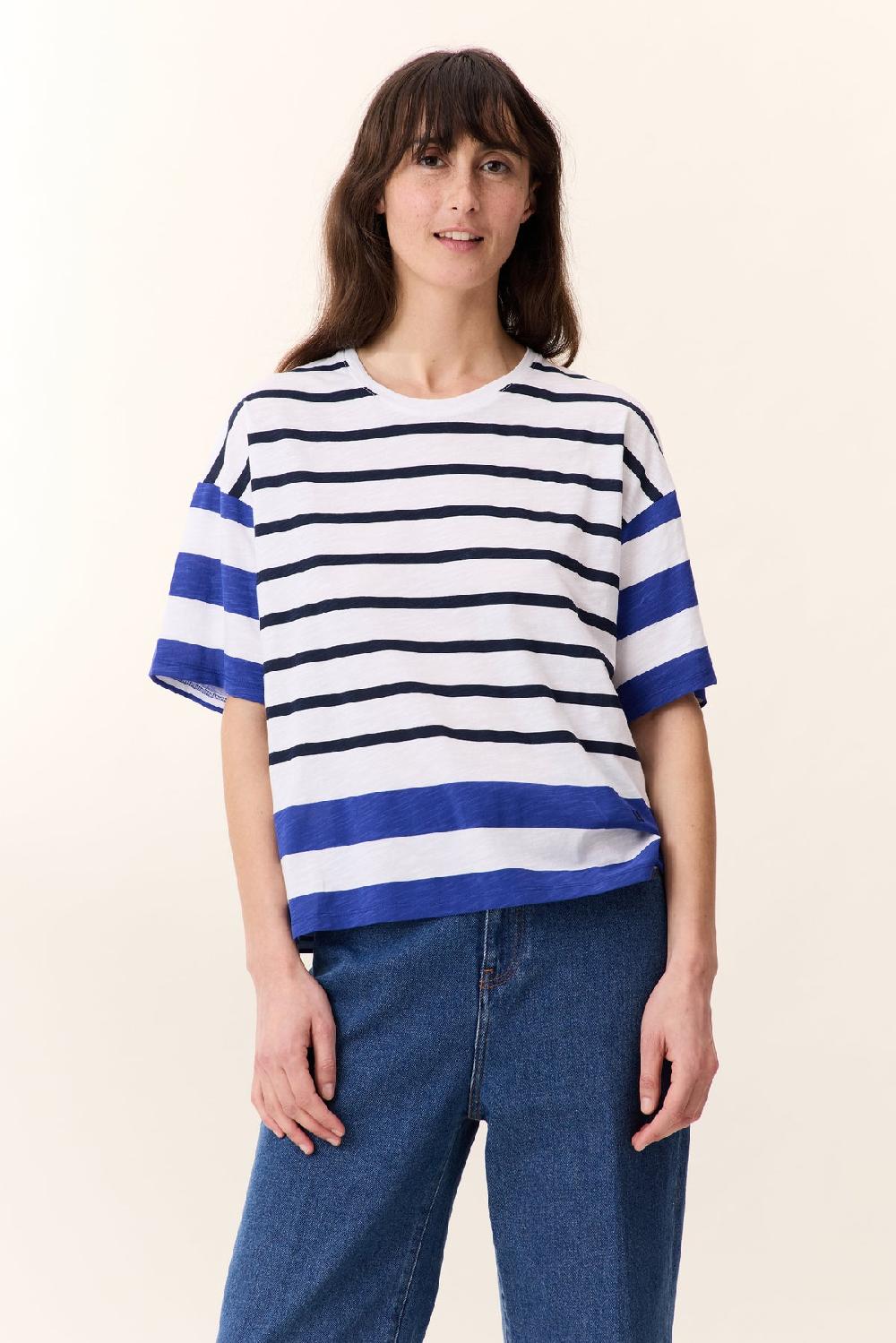 leon & harper T shirt Titan Lake White