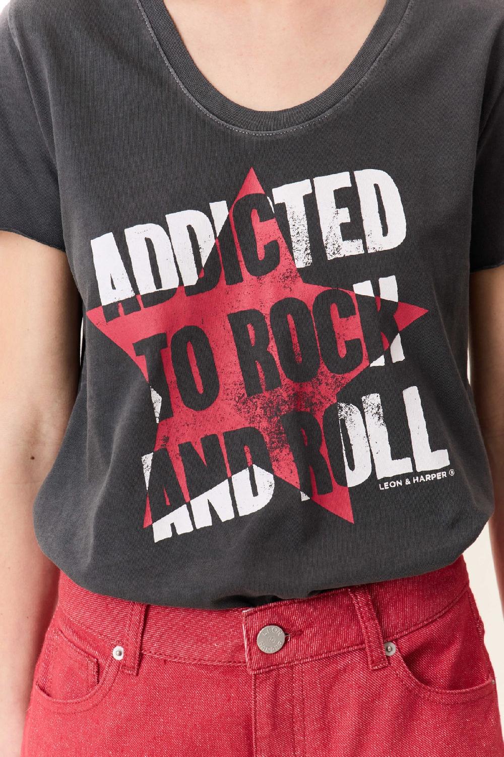 Leon & Harper T Shirt Tizia Addict Carbone