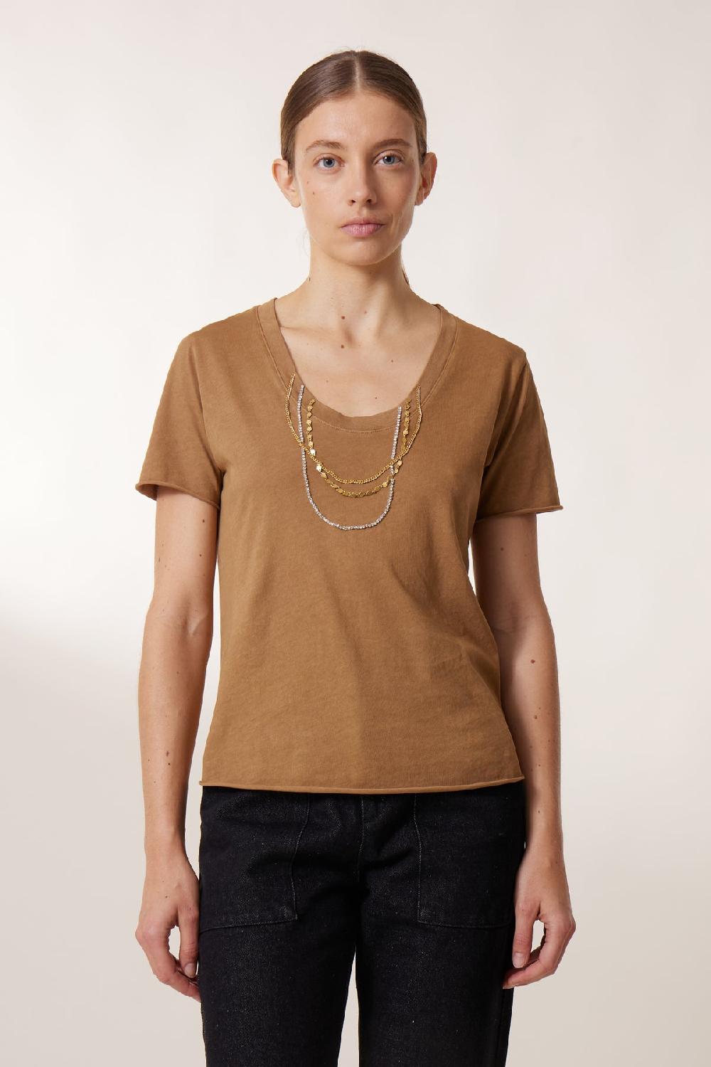 leon & harper T shirt Tizia Diamond Camel