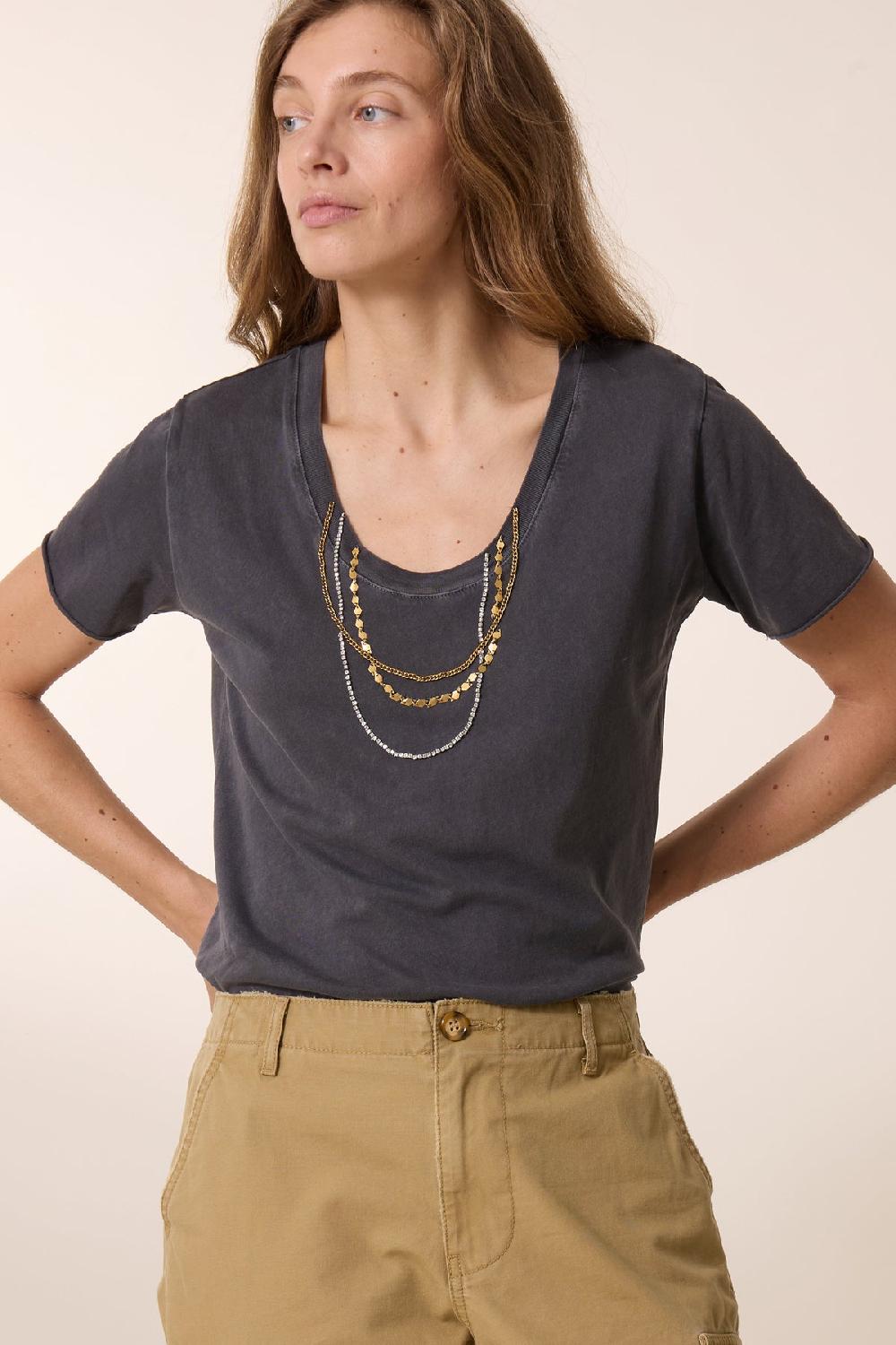 Leon & Harper T Shirt Tizia Diamond Carbone