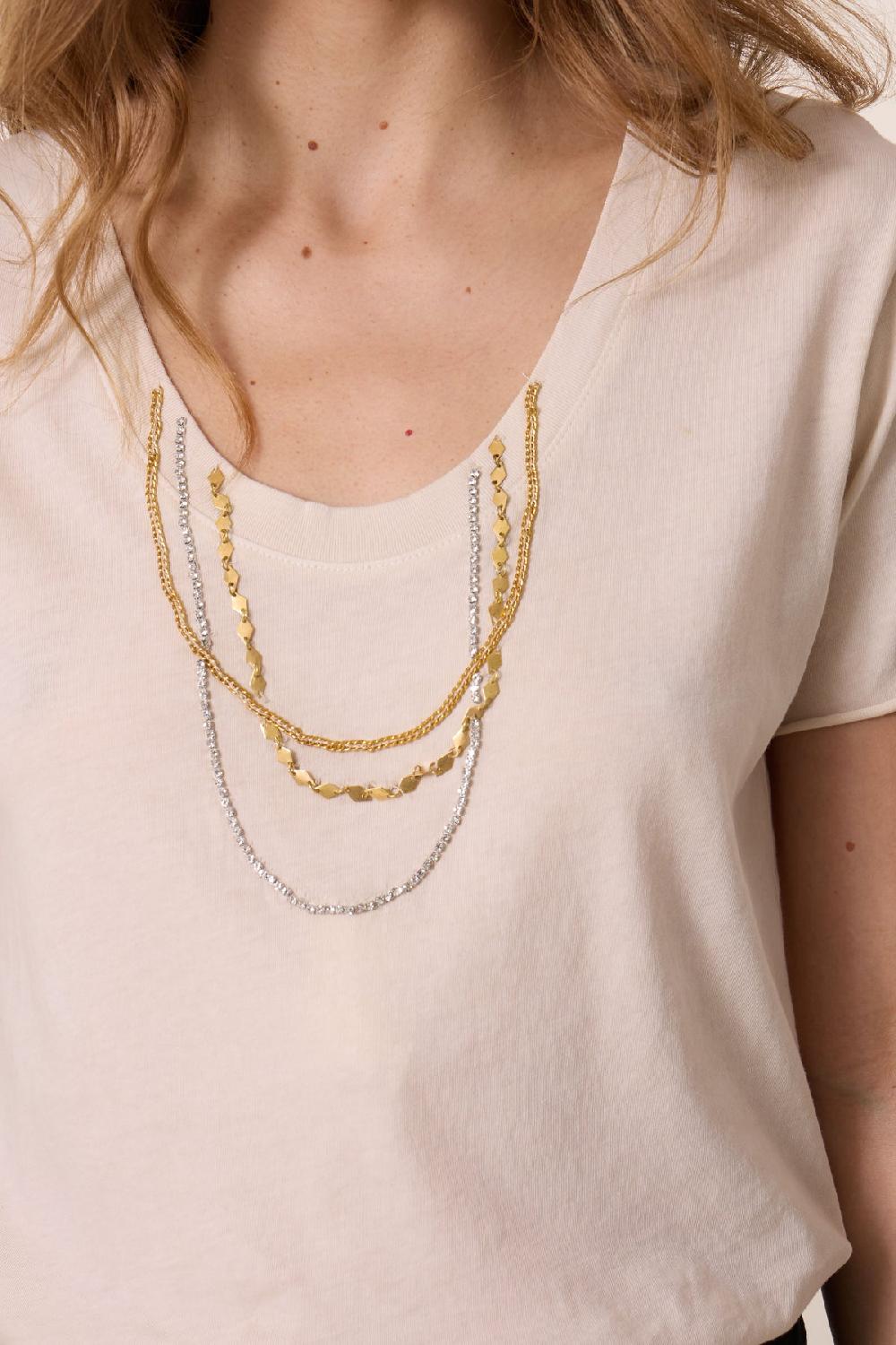 Leon & Harper T Shirt Tizia Diamonds Off White