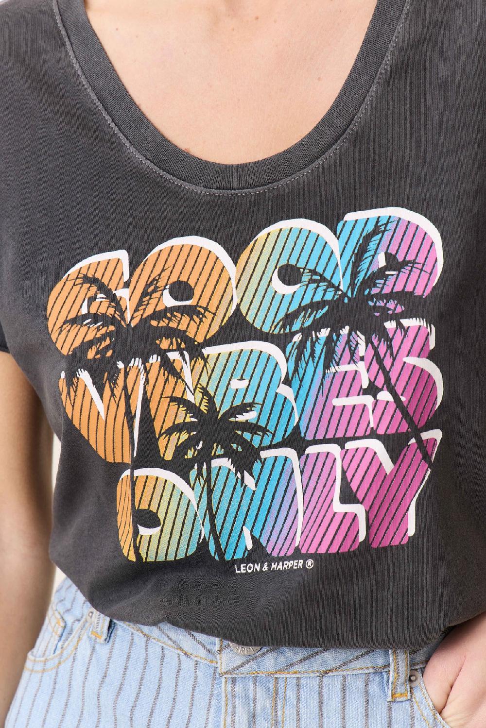 Leon & Harper T Shirt Tizia Only Carbone