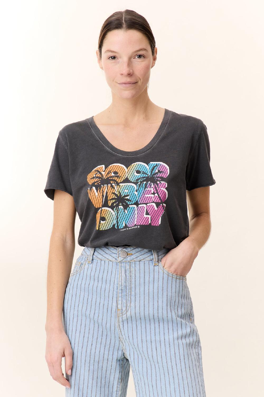 leon & harper T shirt Tizia Only Carbone