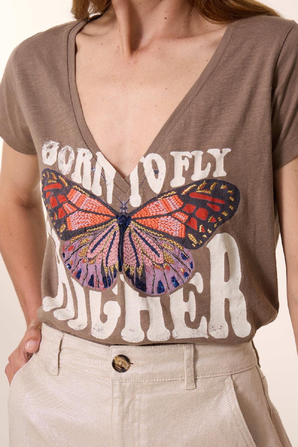 Leon & Harper T Shirt Tonton Bfly Sage