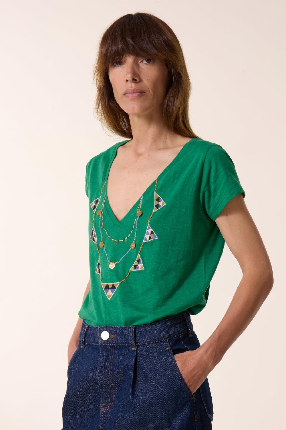 leon & harper T shirt Tonton Brodery Green