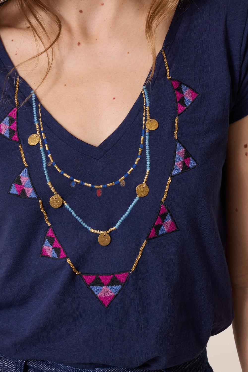 Leon & Harper T Shirt Tonton Brodery Navy