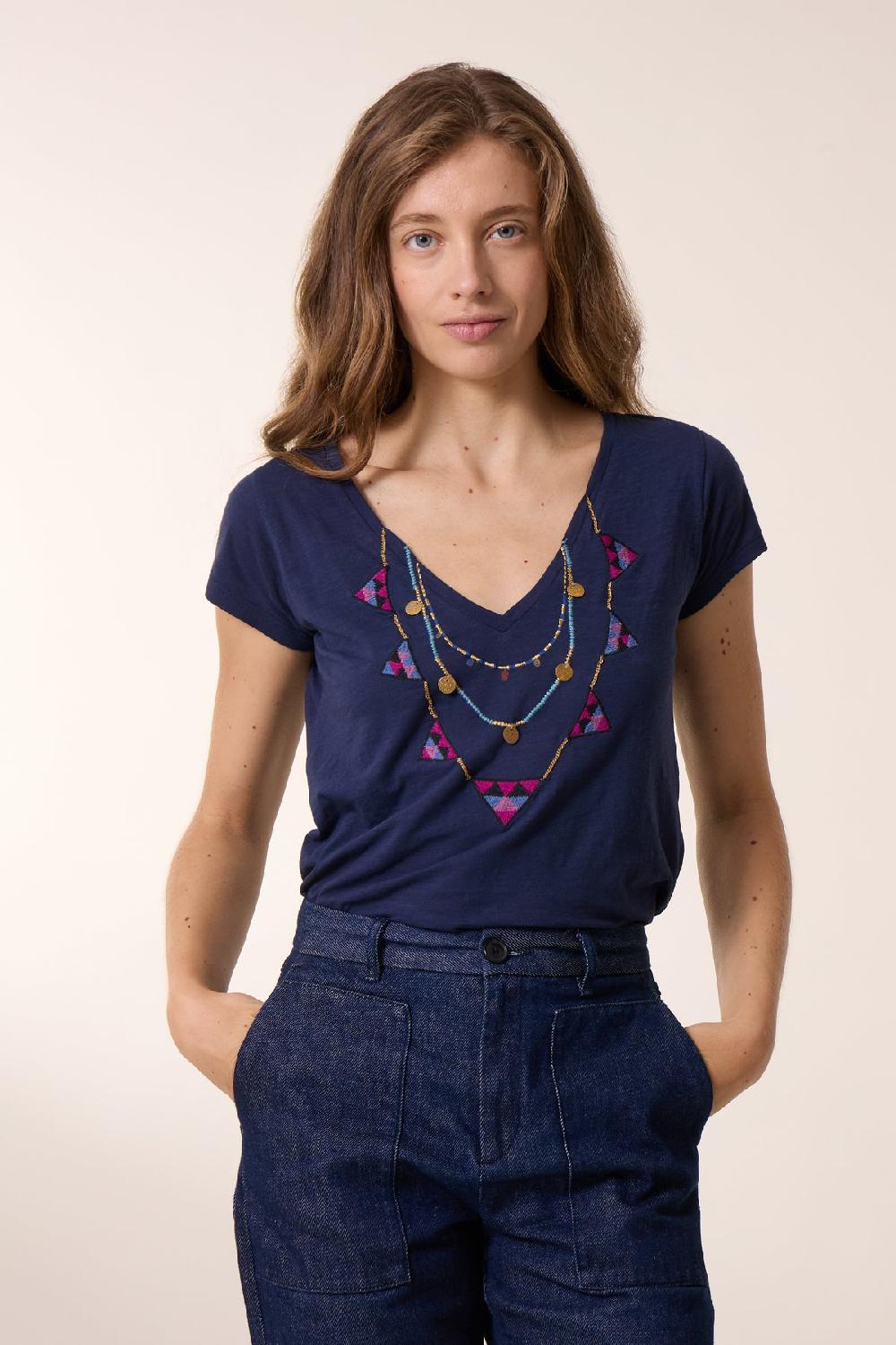 leon & harper T shirt Tonton Brodery Navy