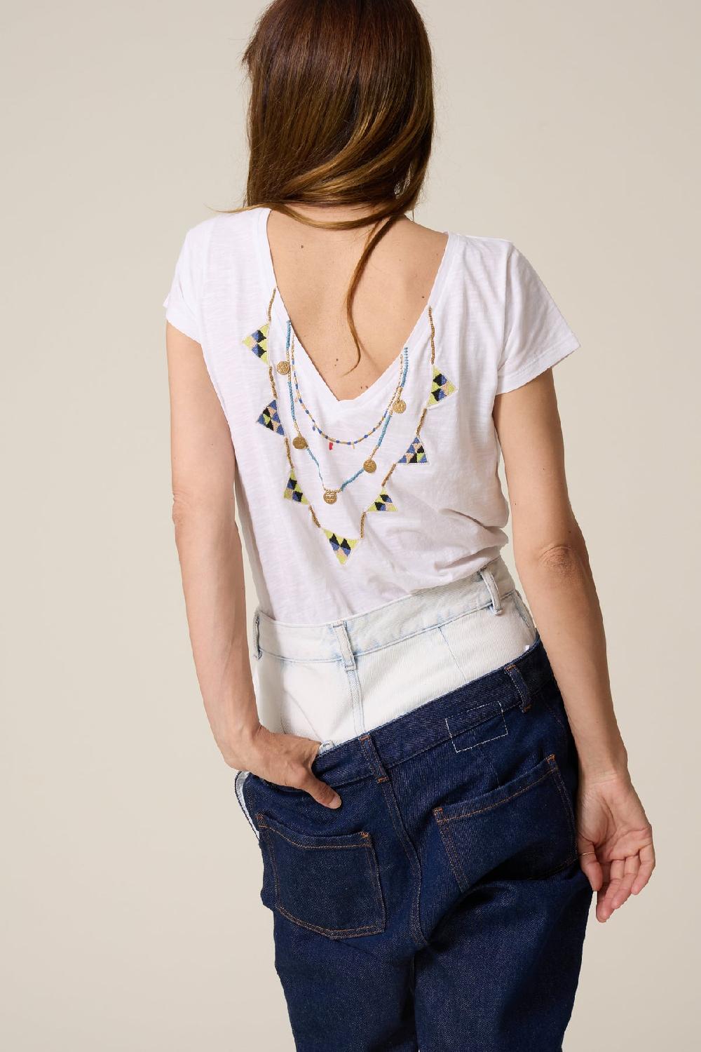 Leon & Harper T Shirt Tonton Brodery White