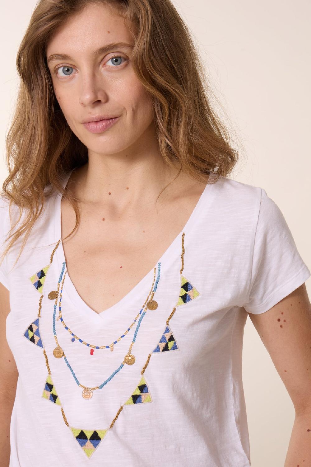 Leon & Harper T Shirt Tonton Brodery White