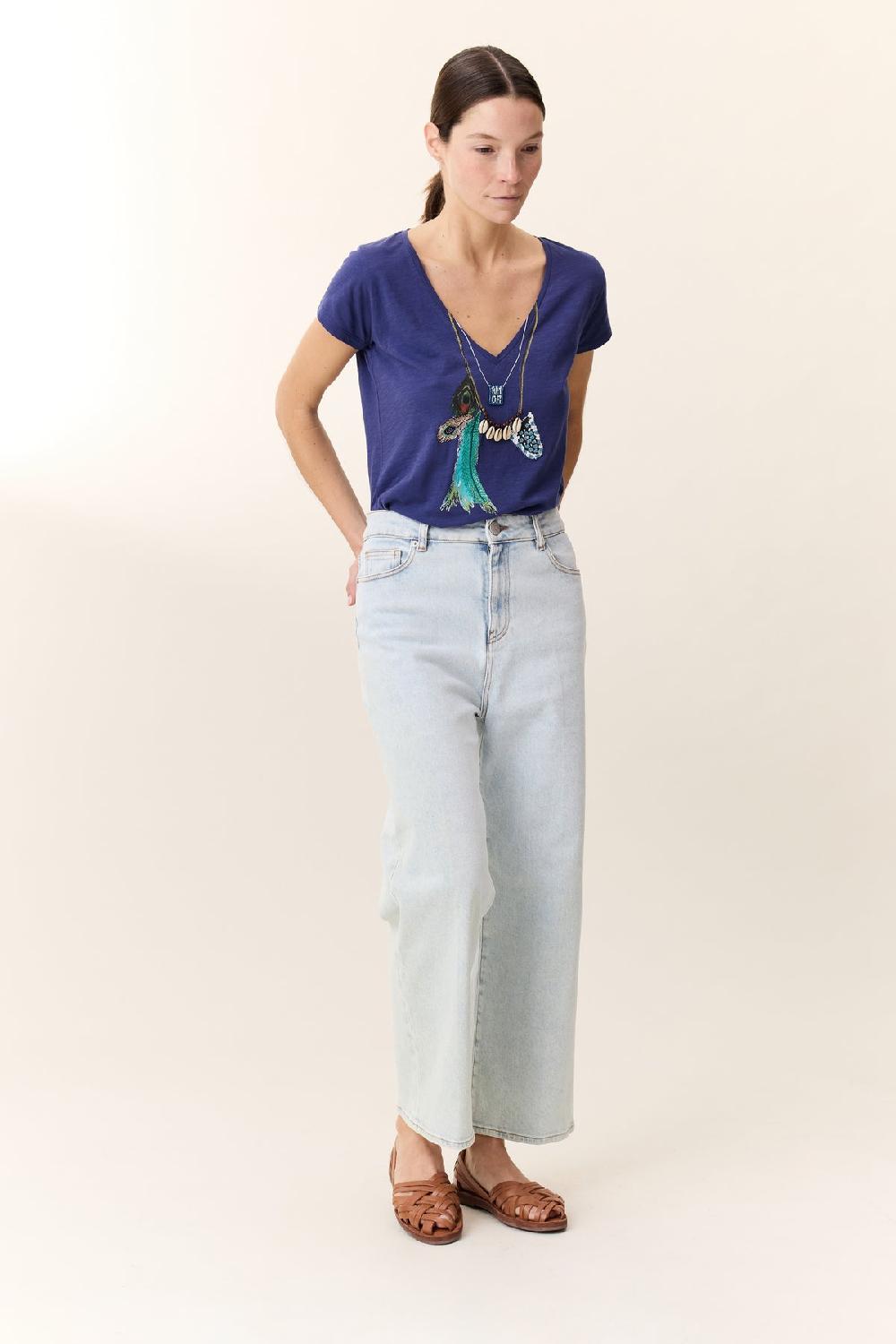 Leon & Harper T Shirt Tonton Feather Navy