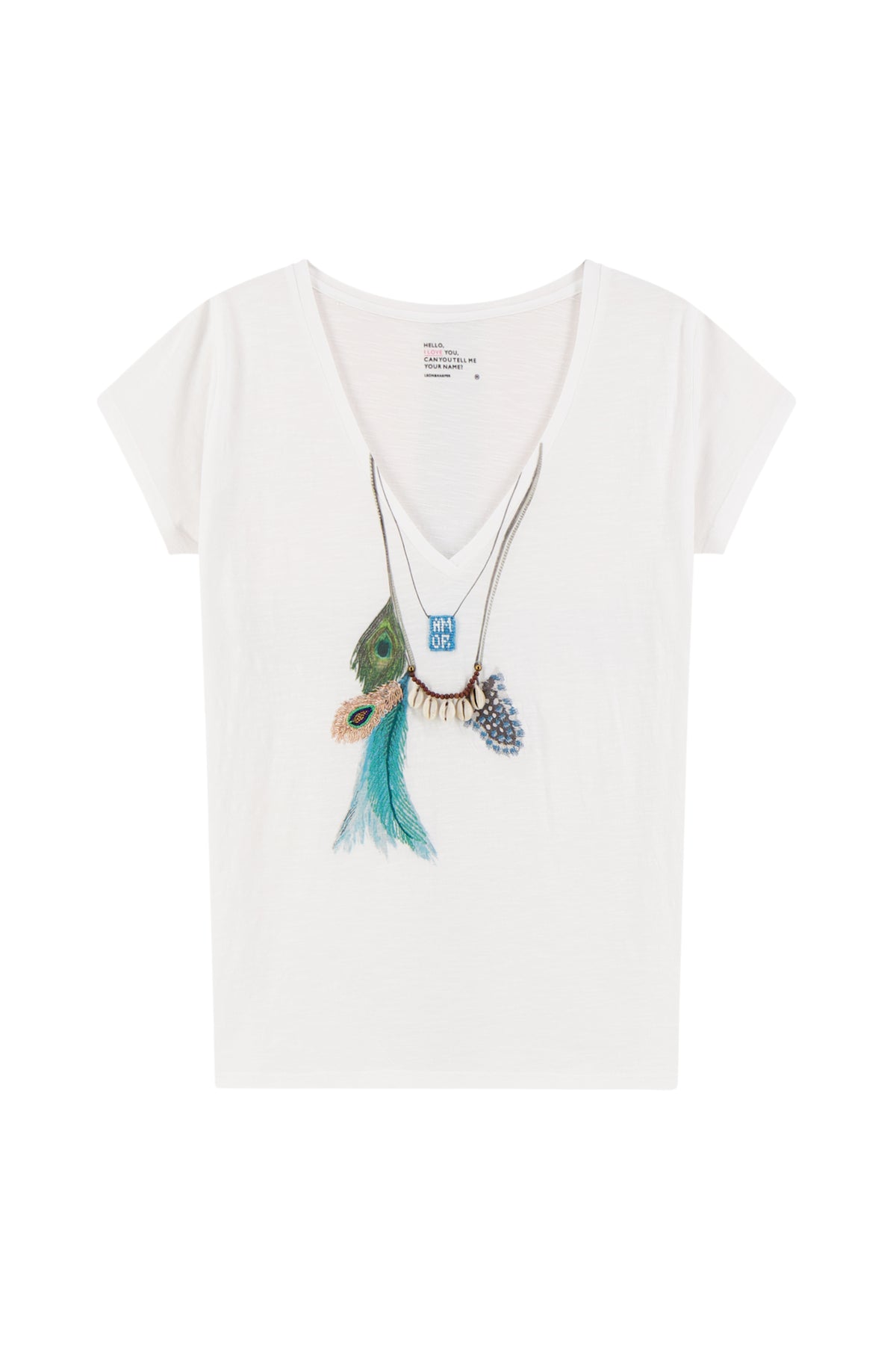 Leon & Harper T Shirt Tonton Feather White