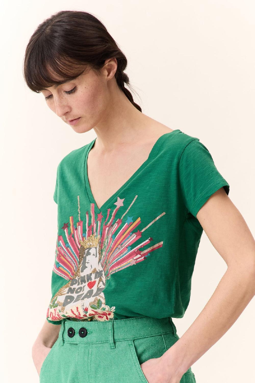 Leon & Harper T Shirt Tonton Madone Emerald