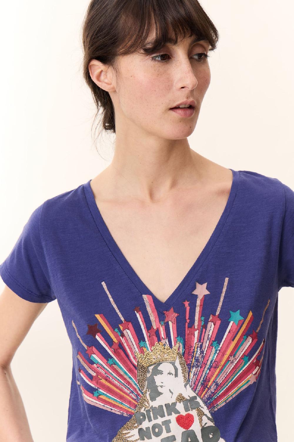 Leon & Harper T Shirt Tonton Madone Navy