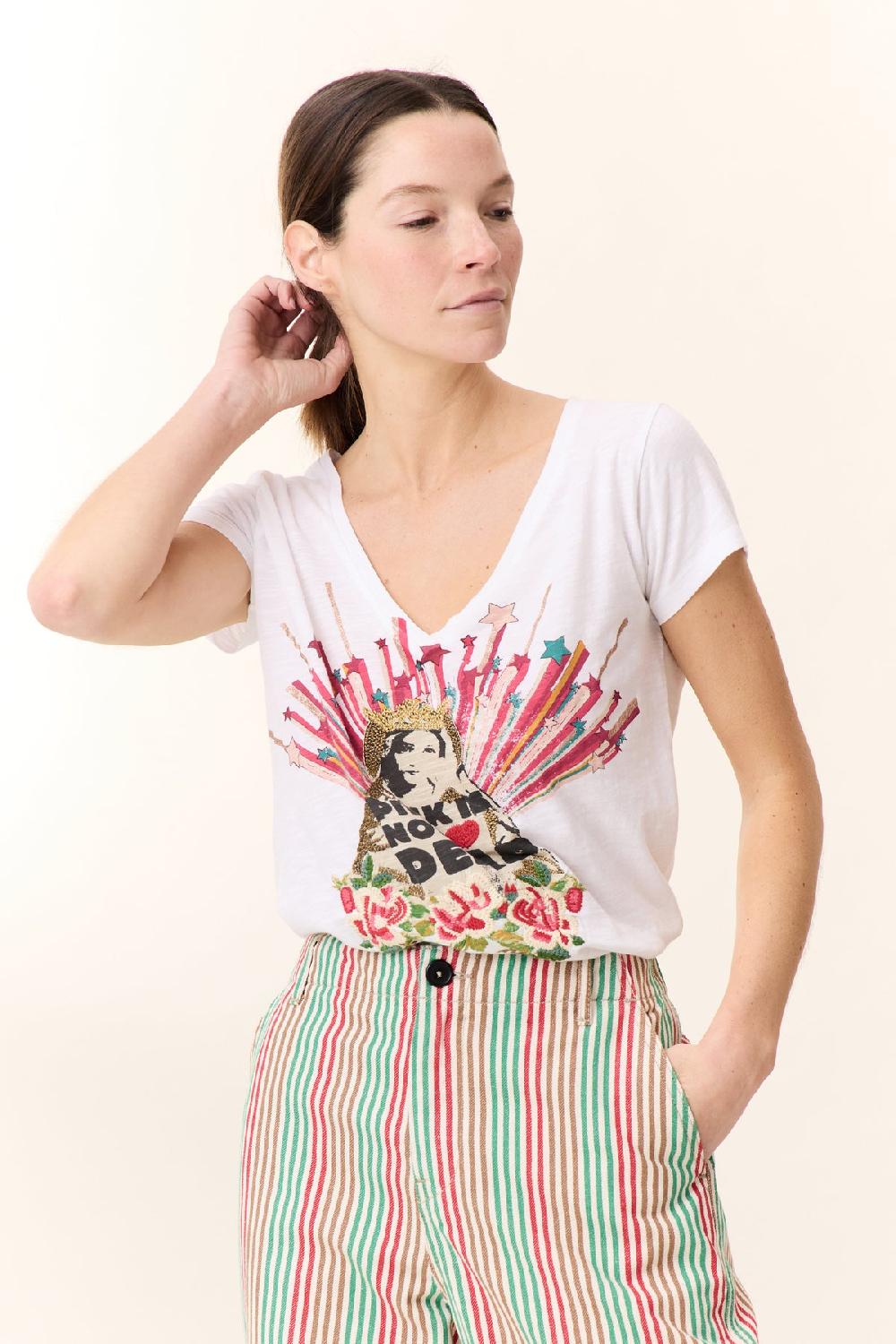 leon & harper T shirt Tonton Madone White