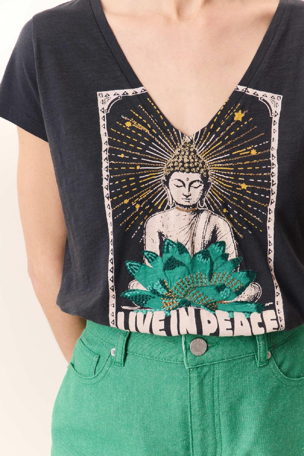 Leon & Harper T Shirt Tonton Yoga Carbone