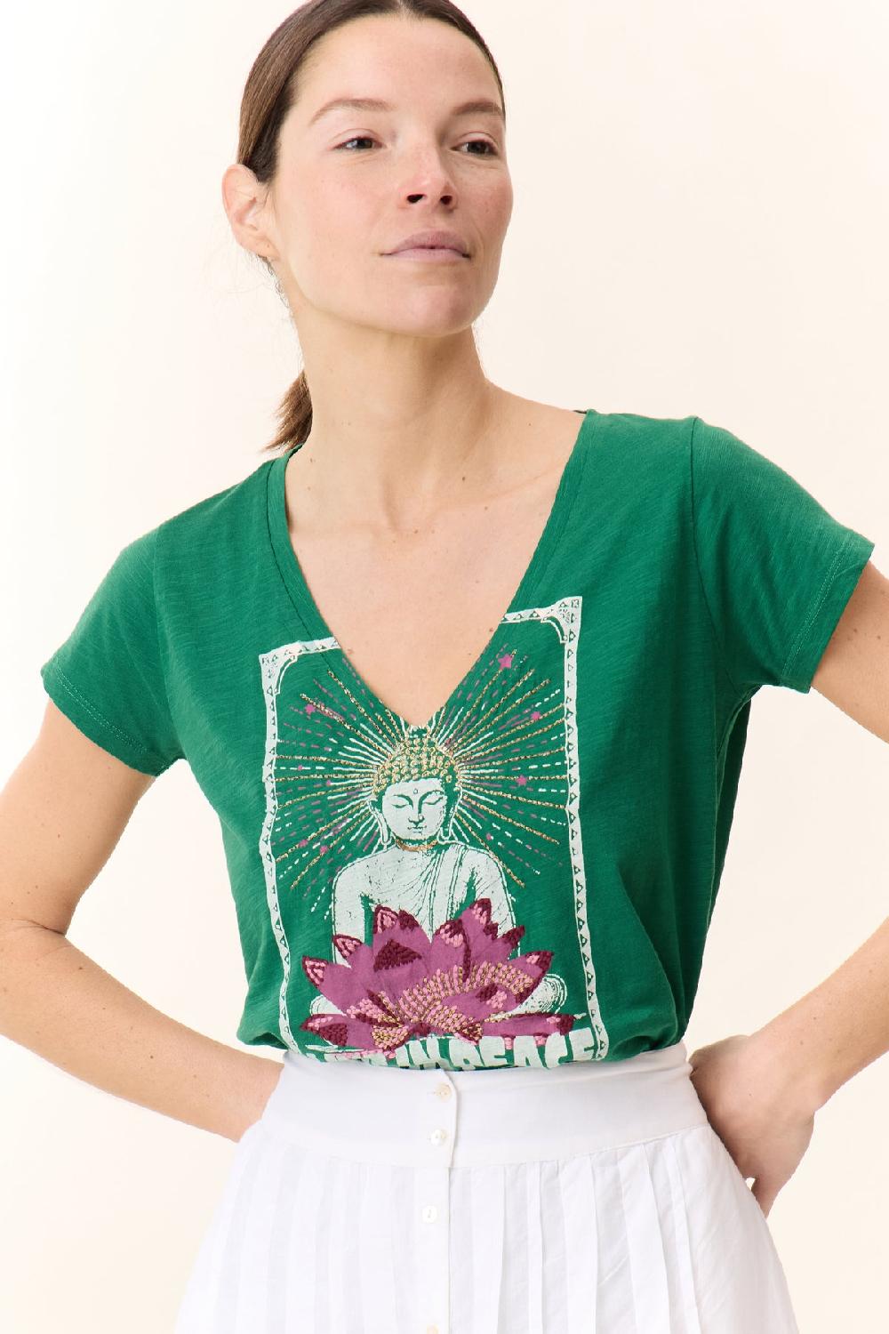 Leon & Harper T Shirt Tonton Yoga Emerald