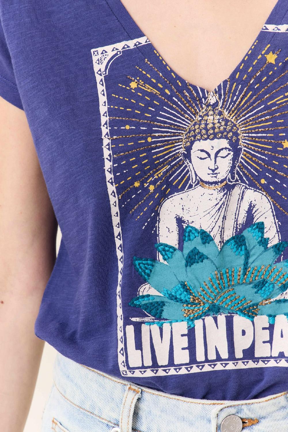 Leon & Harper T Shirt Tonton Yoga Navy