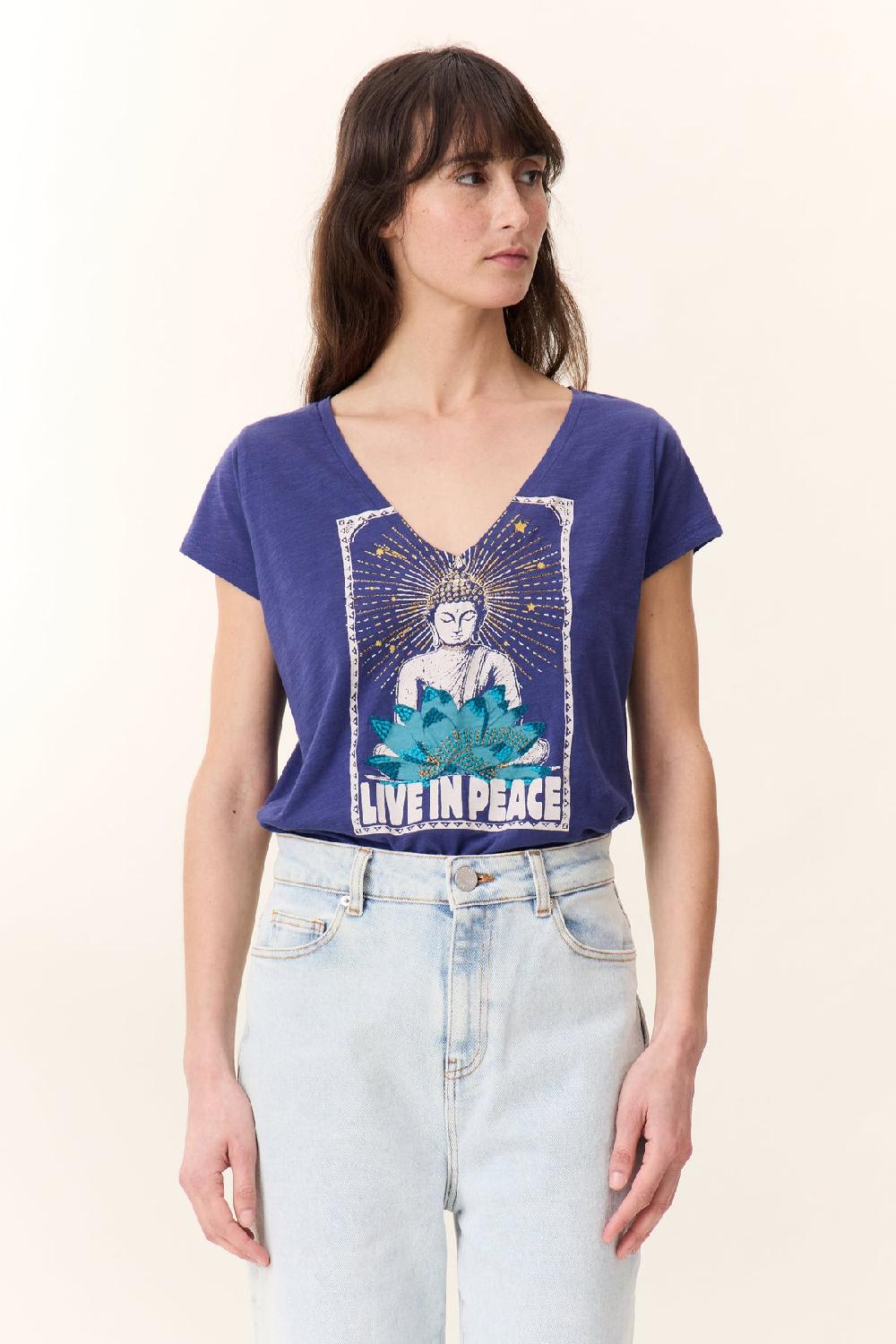 leon & harper T shirt Tonton Yoga Navy