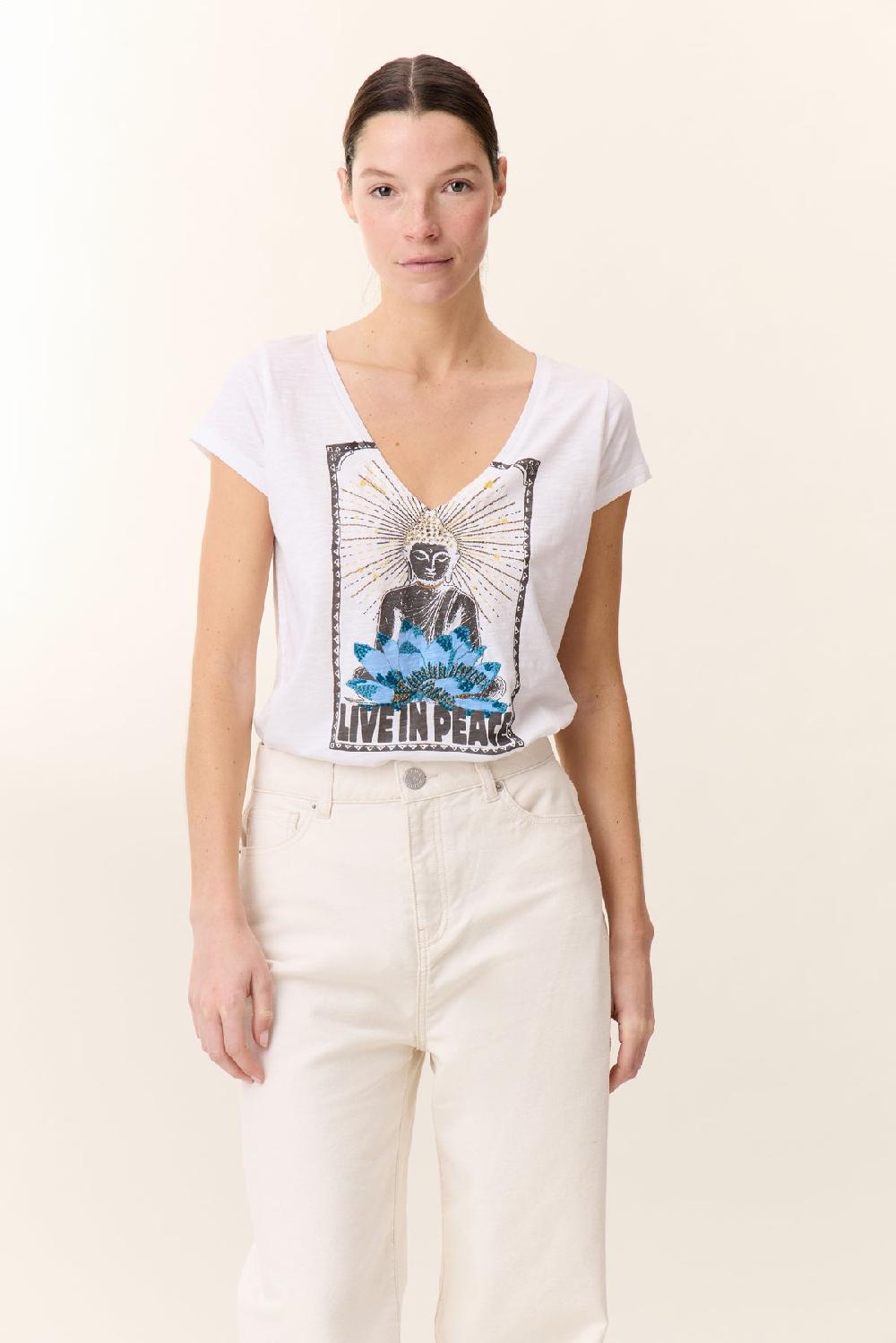 leon & harper T shirt Tonton Yoga White