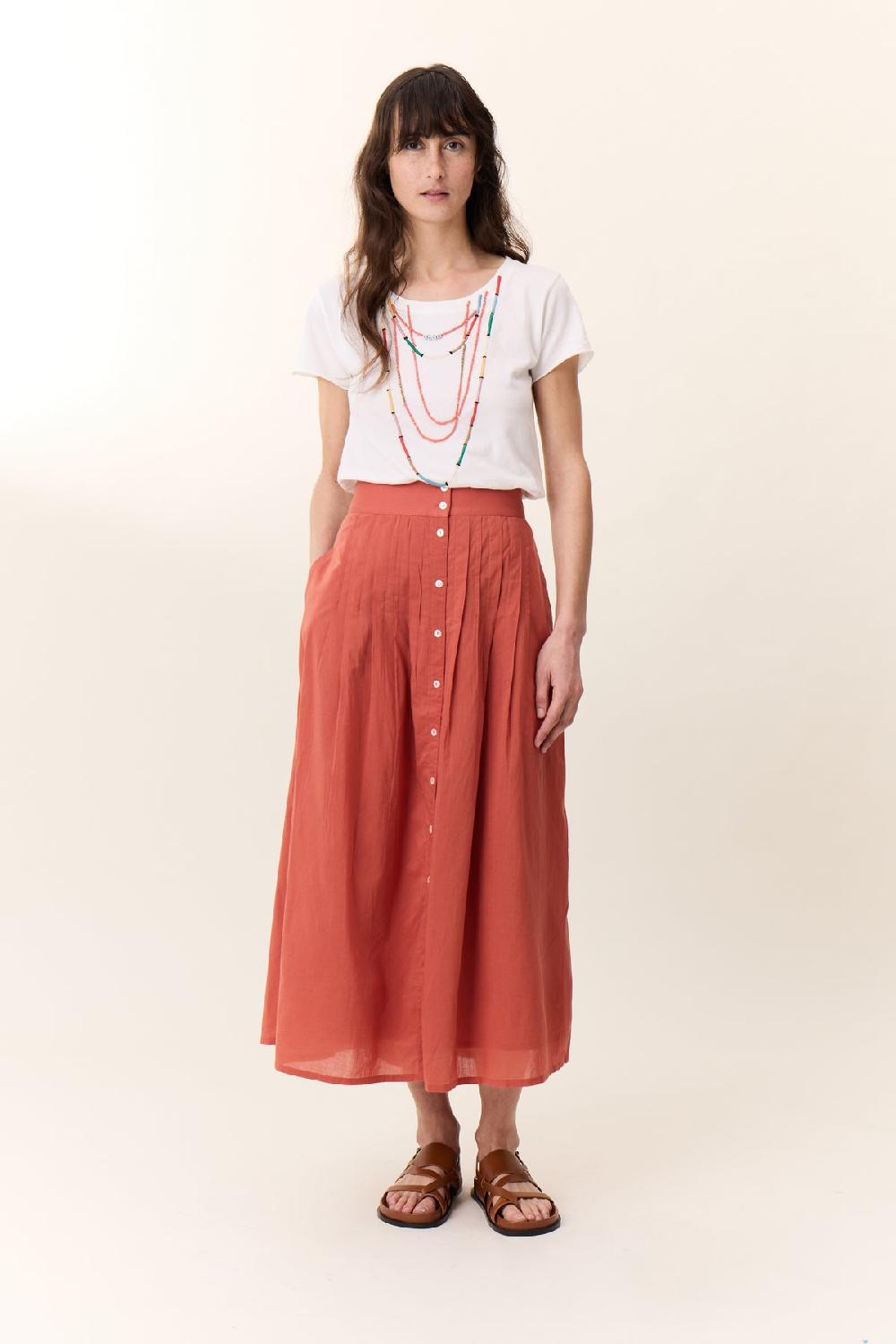 Leon & Harper T Shirt Toro Beads Off White