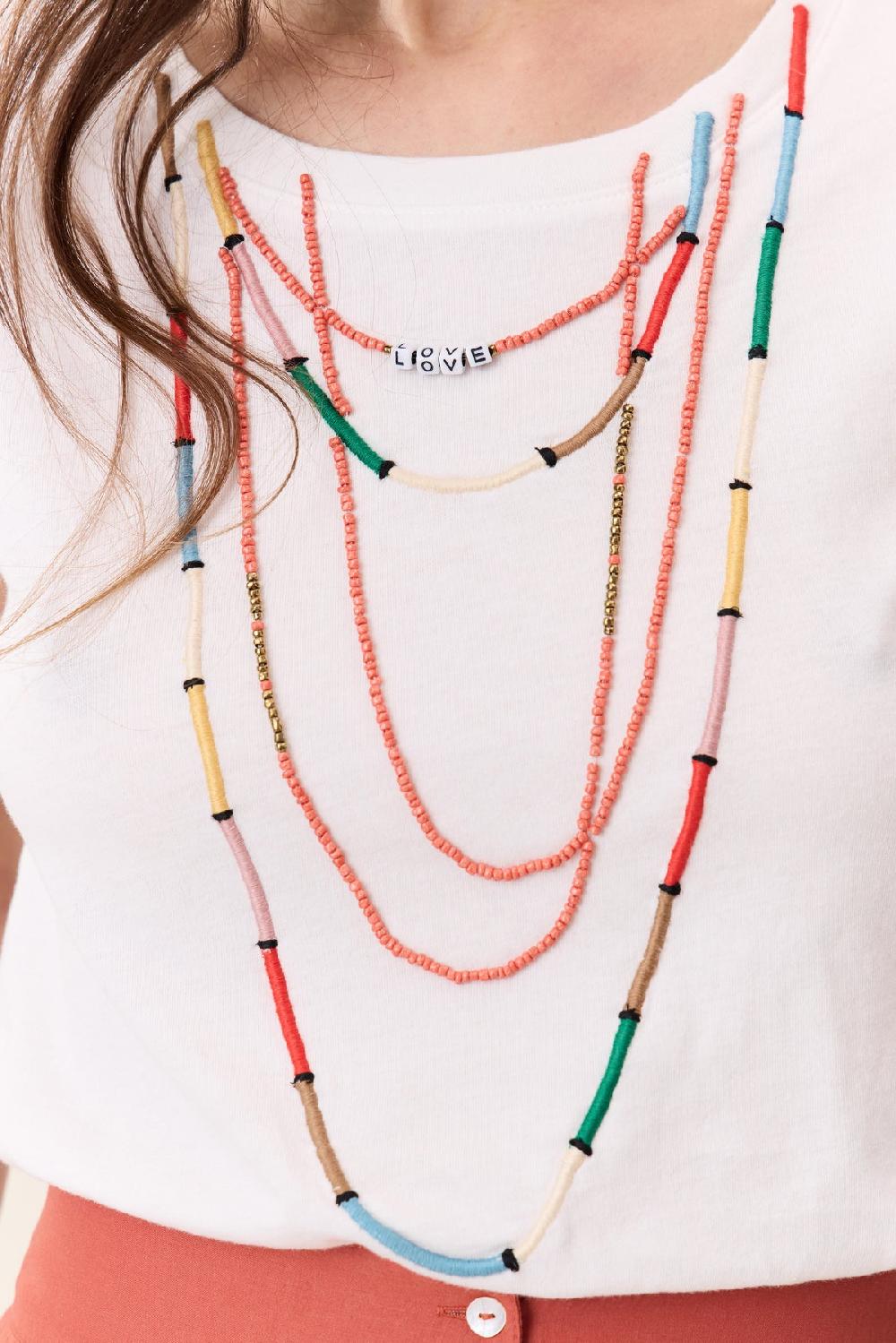 Leon & Harper T Shirt Toro Beads Off White