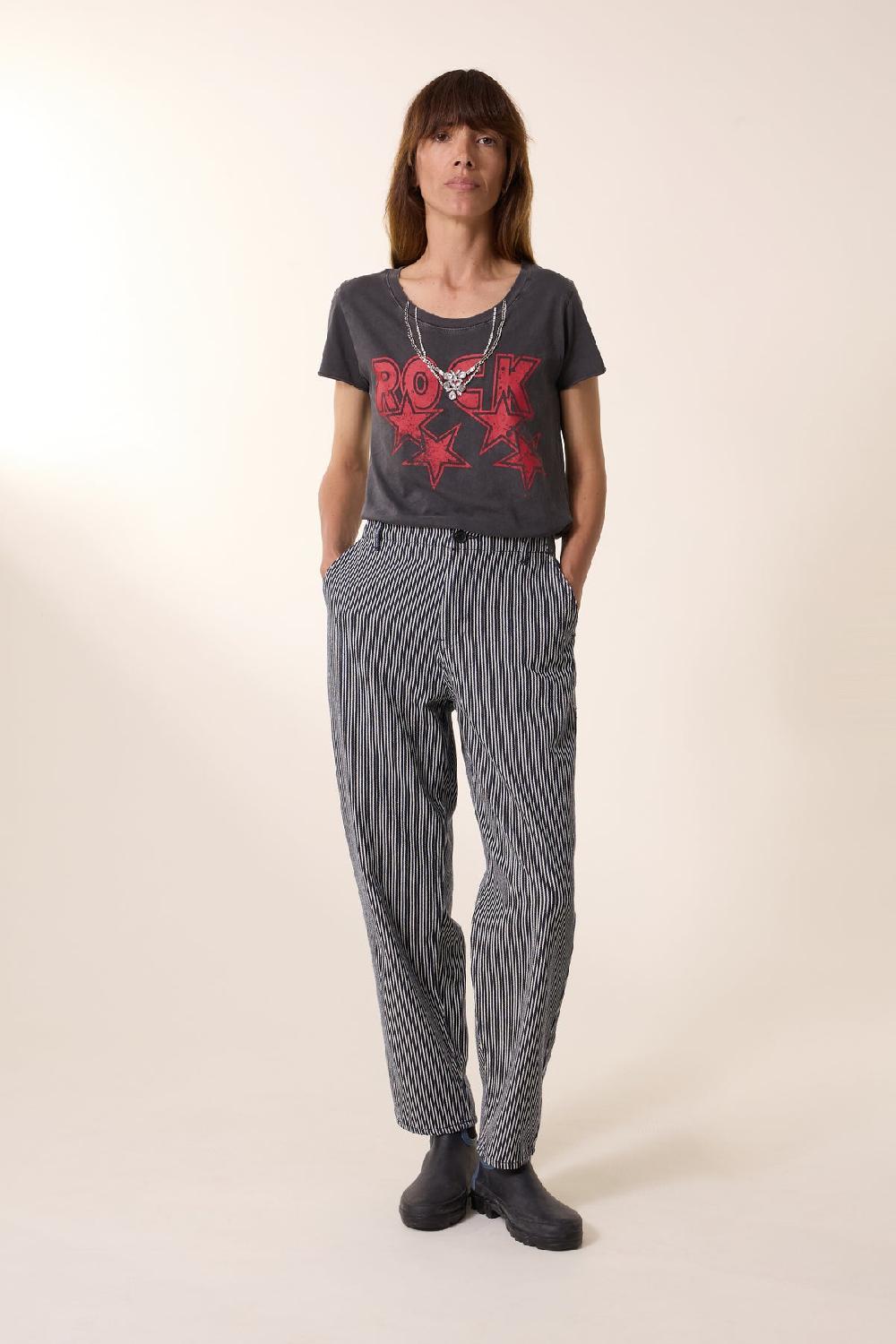 Leon & Harper T Shirt Toro Strass Carbone