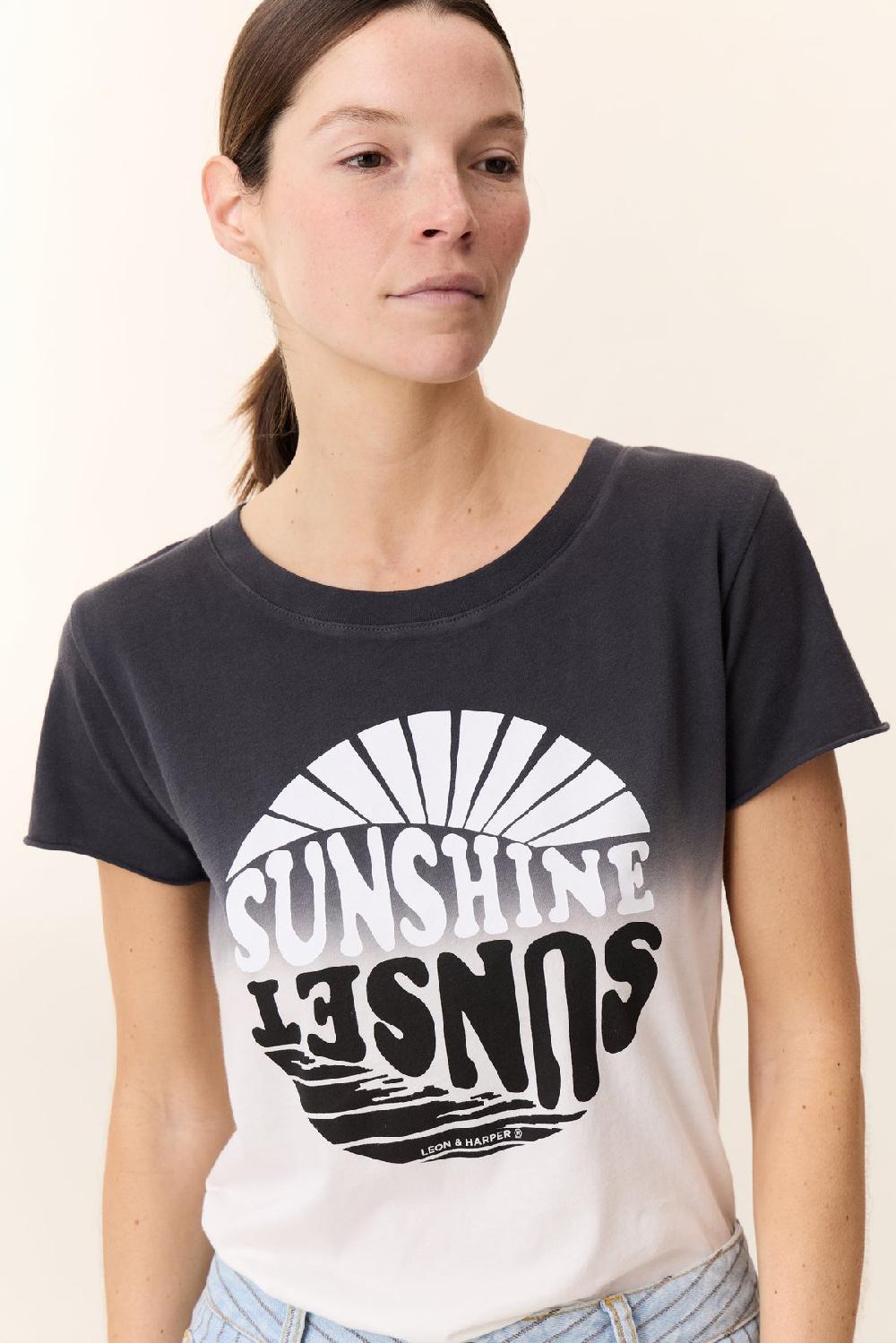 Leon & Harper T Shirt Toro Sunset Carbone