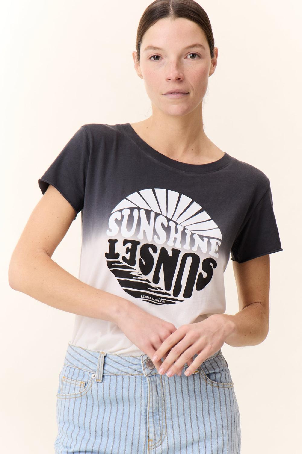 Leon & Harper T Shirt Toro Sunset Carbone