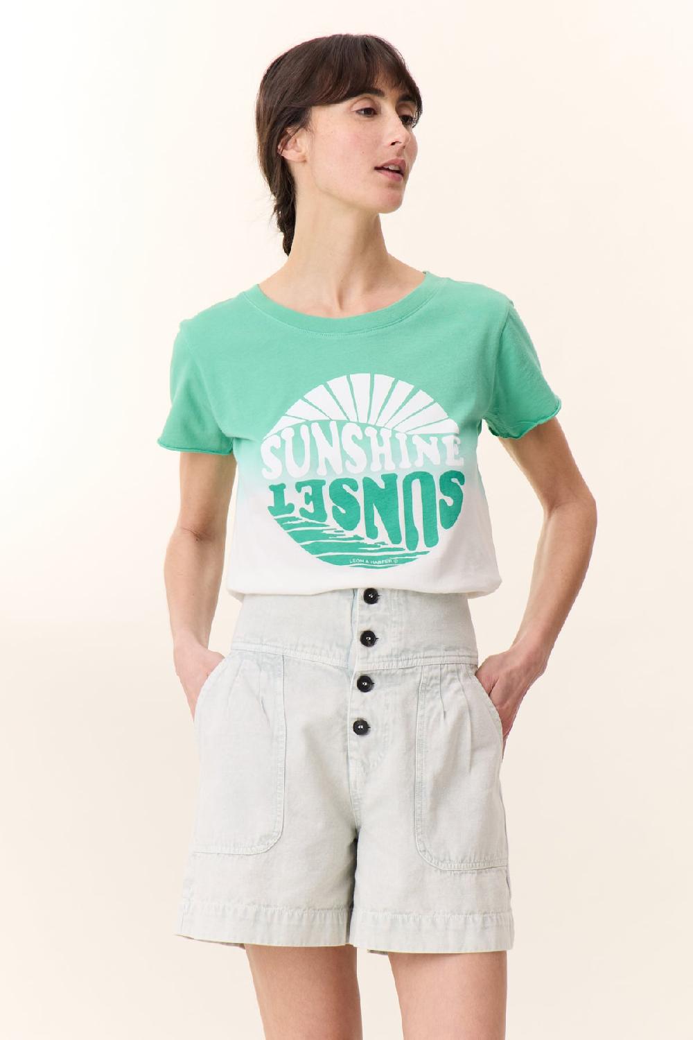 leon & harper T shirt Toro Sunset Green