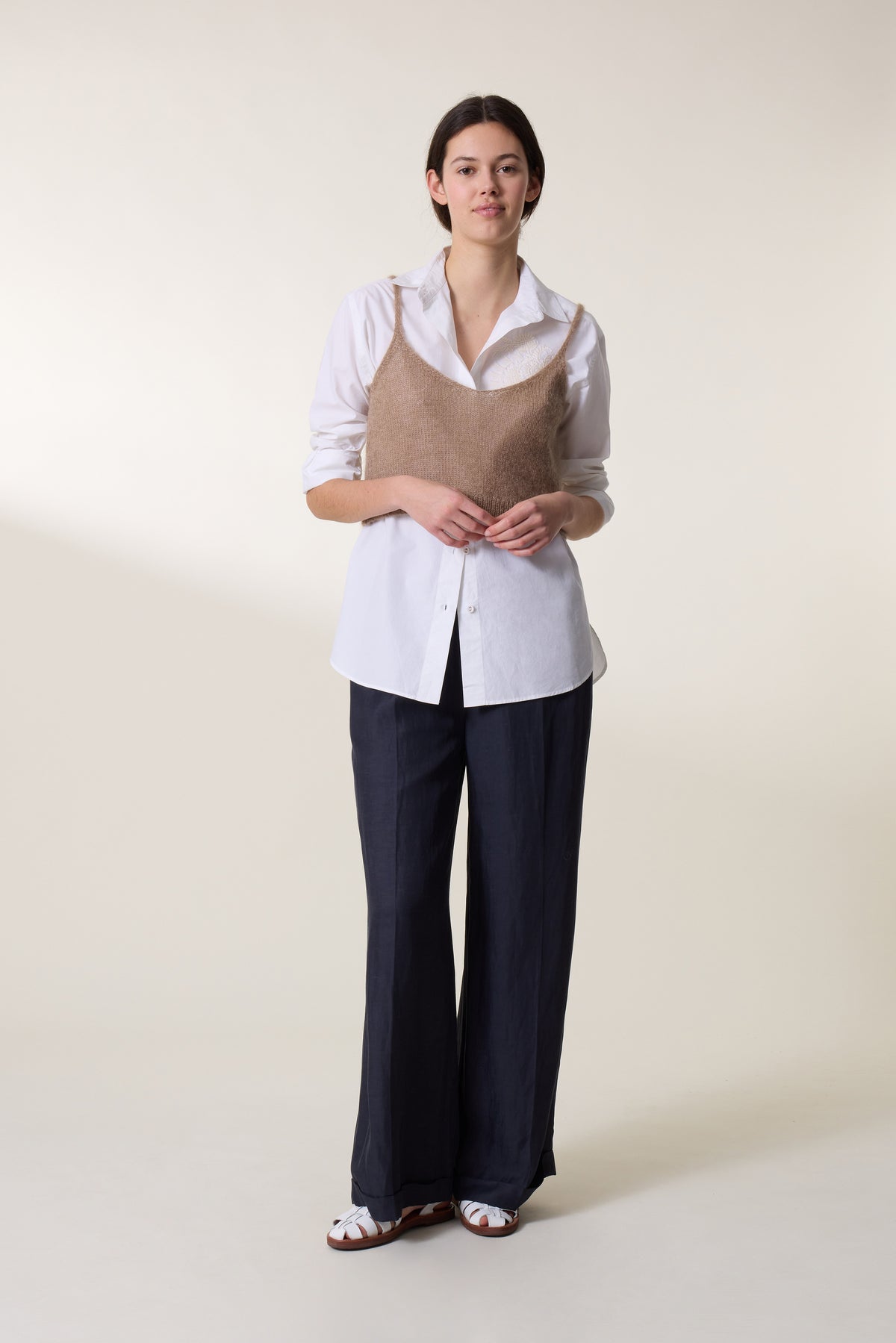 Leon & Harper Top Mia Plain Beige