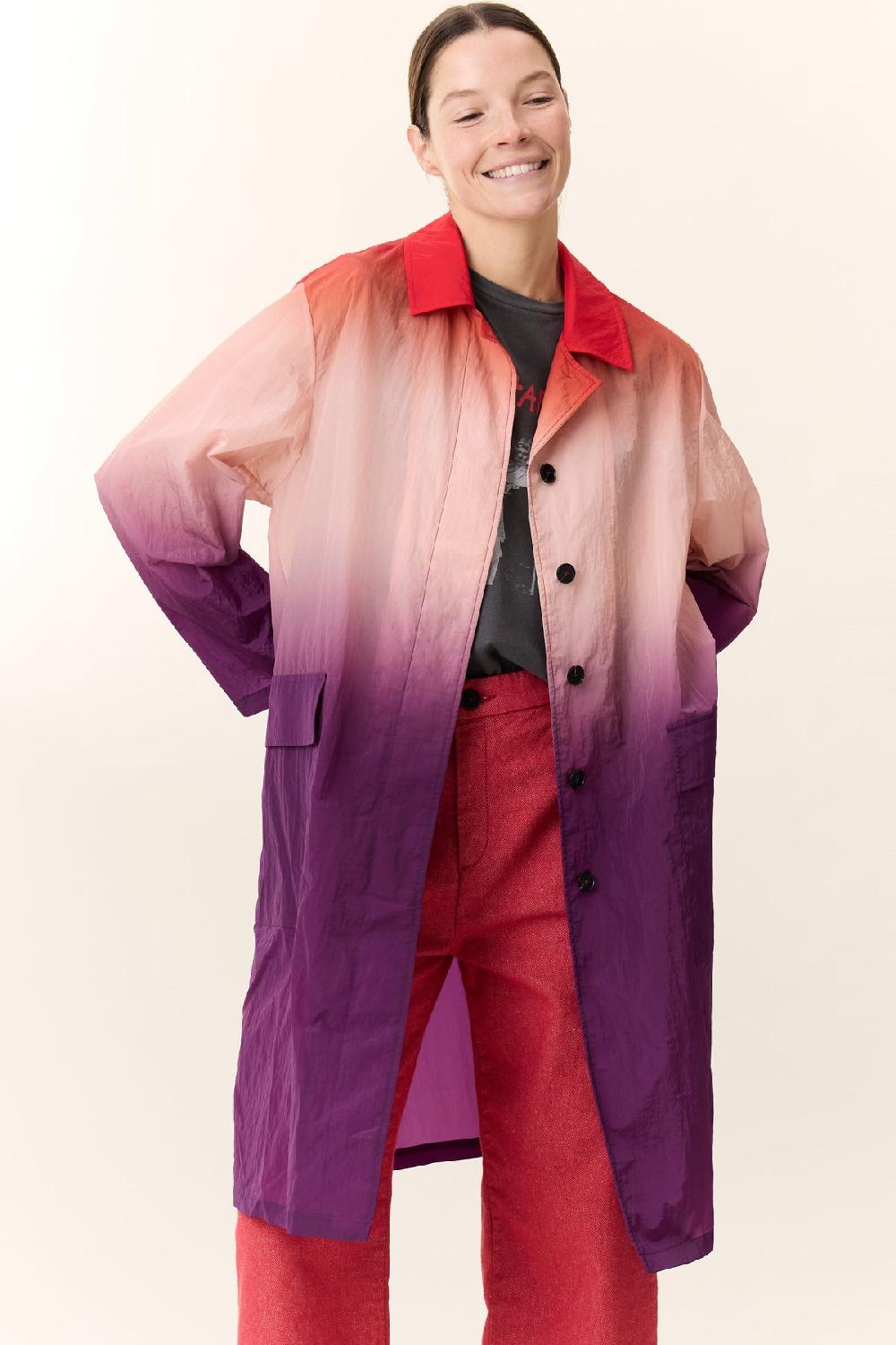 Leon & Harper Trench Aviona Omber Red