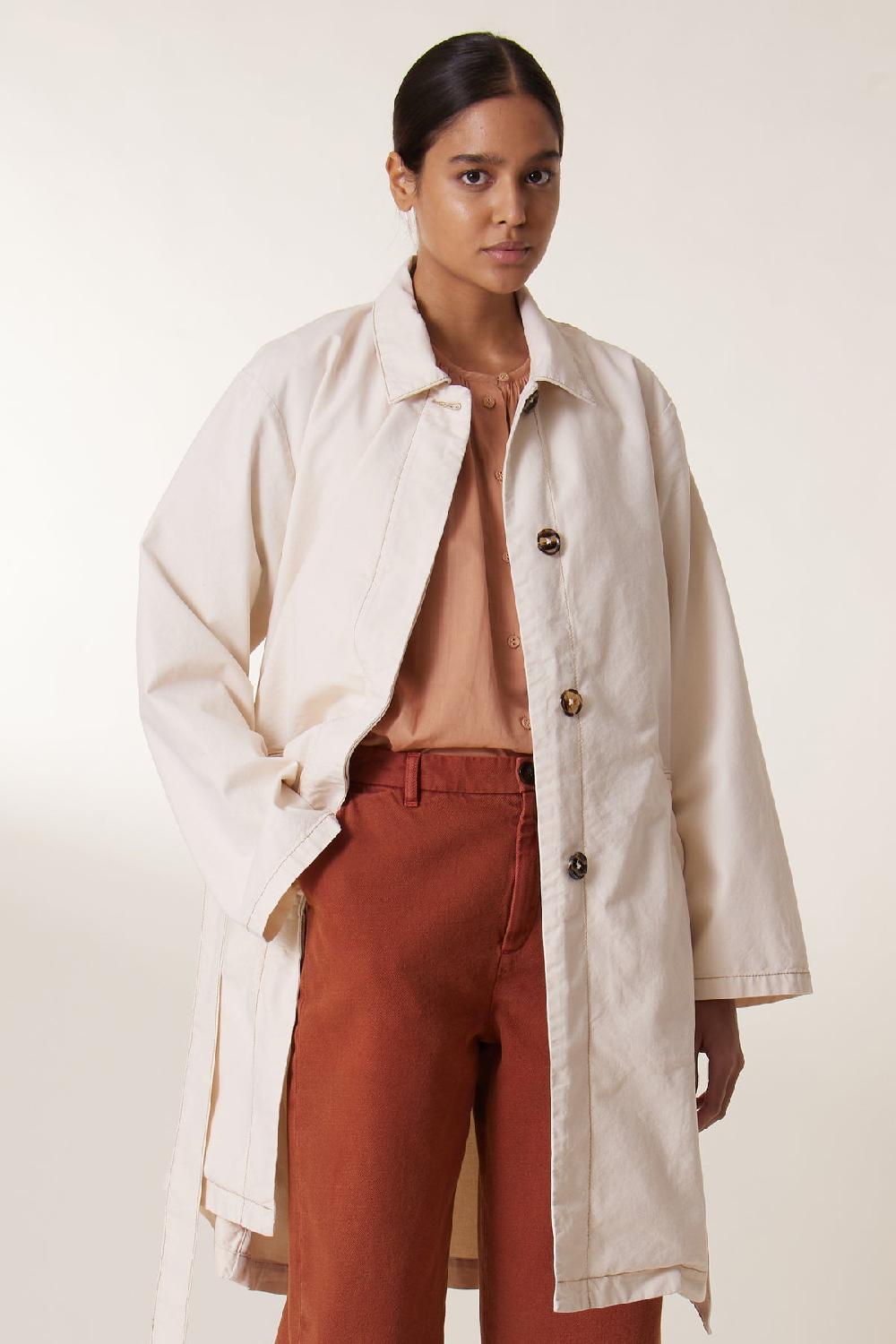 leon & harper Trench Avumia Plain Ecru