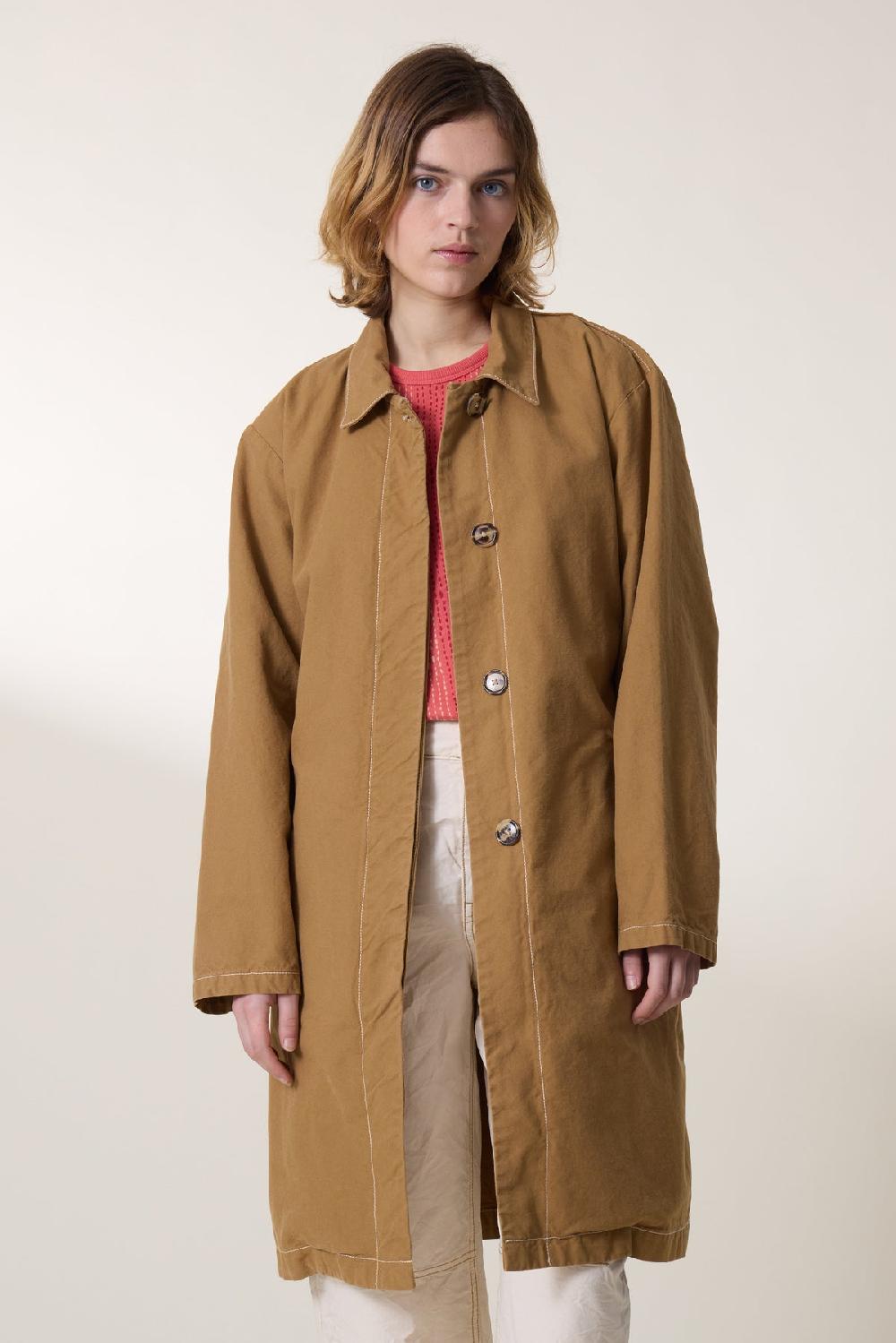 leon & harper Trench Avumia Plain Mustard