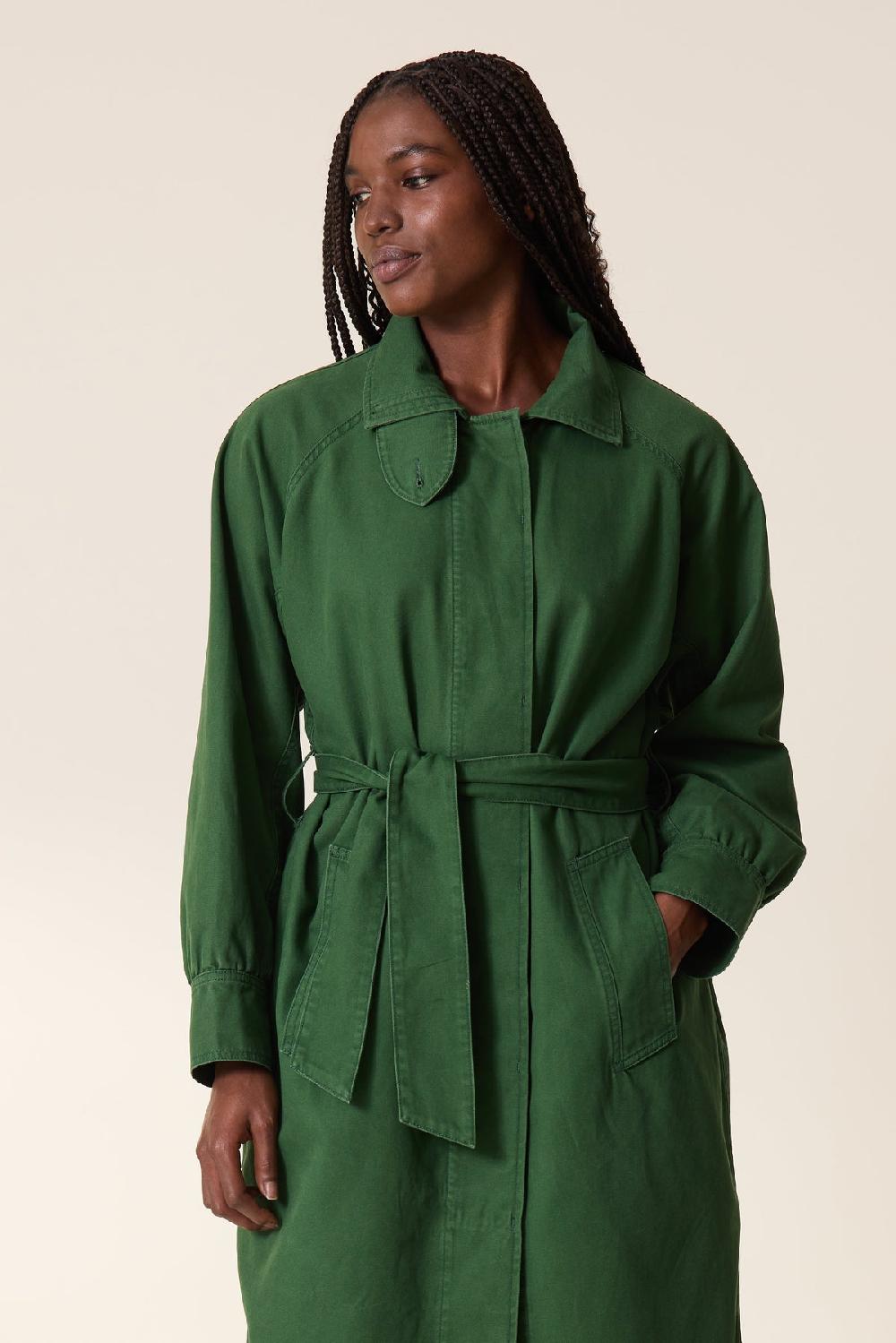 Leon & Harper Trench Victorine PLN Green